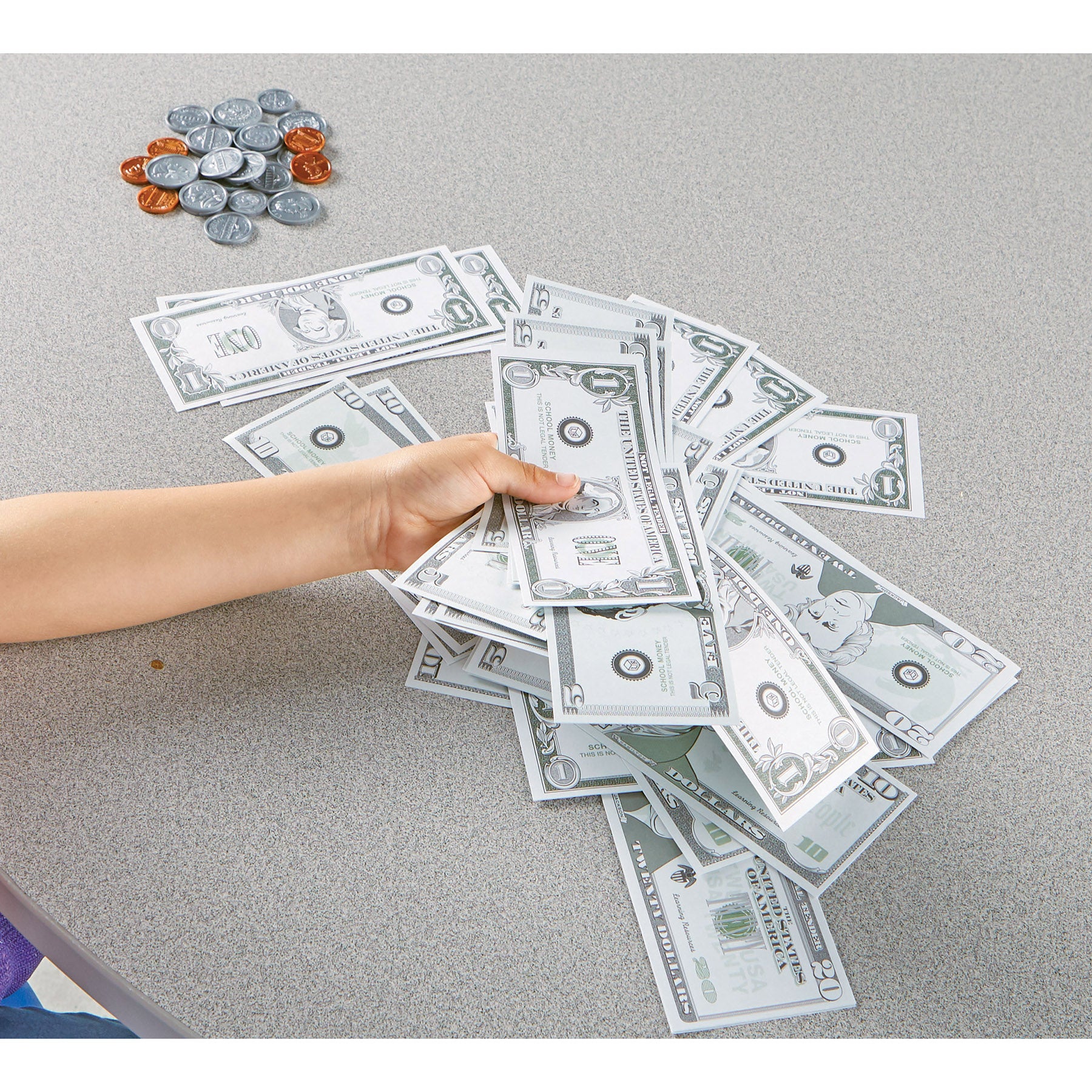 Learning Resources Pretend and Play Money - 300 Pieces of Play Bills and Coins - Image 6