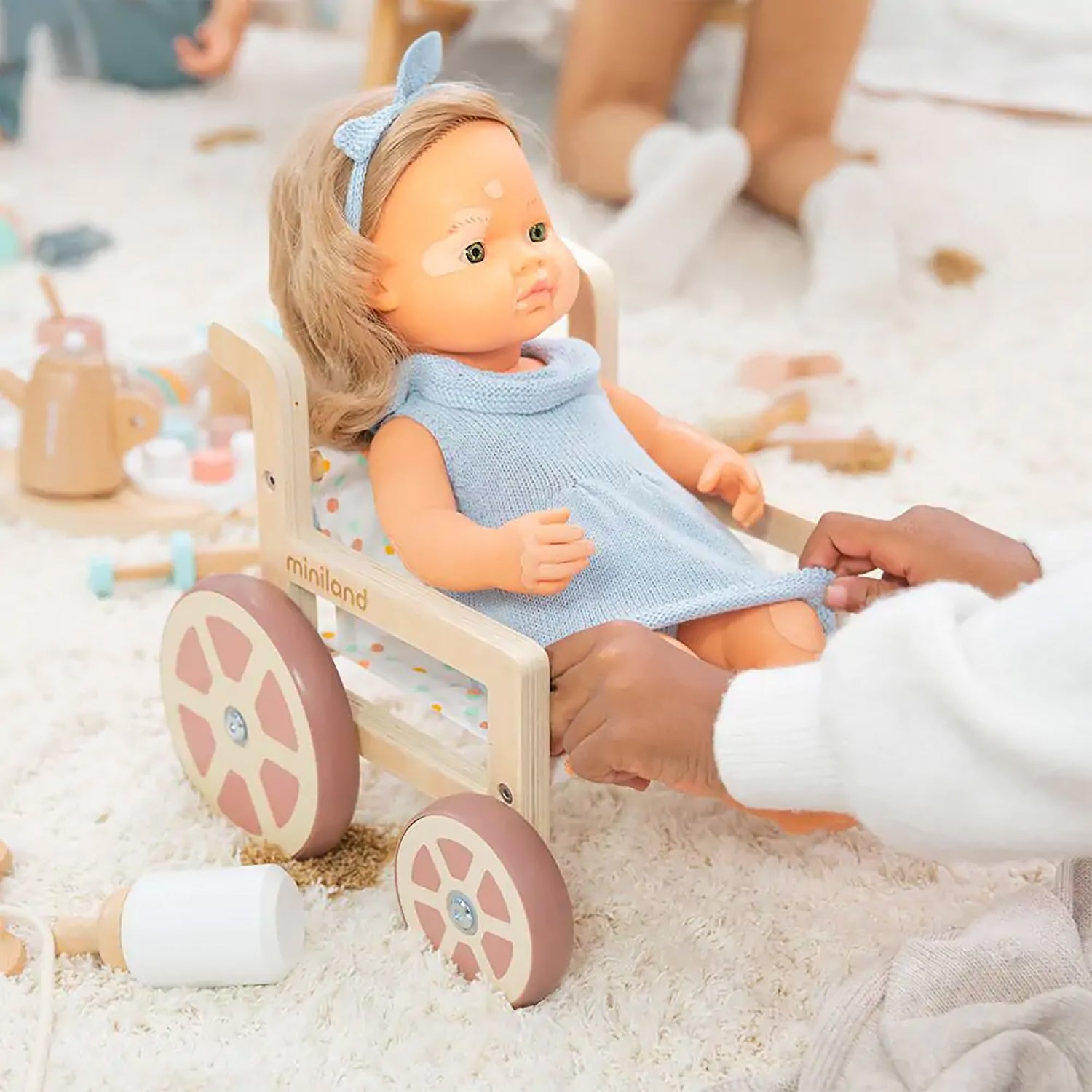 Miniland Eco-Friendly Wooden Wheelchair Doll Accessory - Image 6