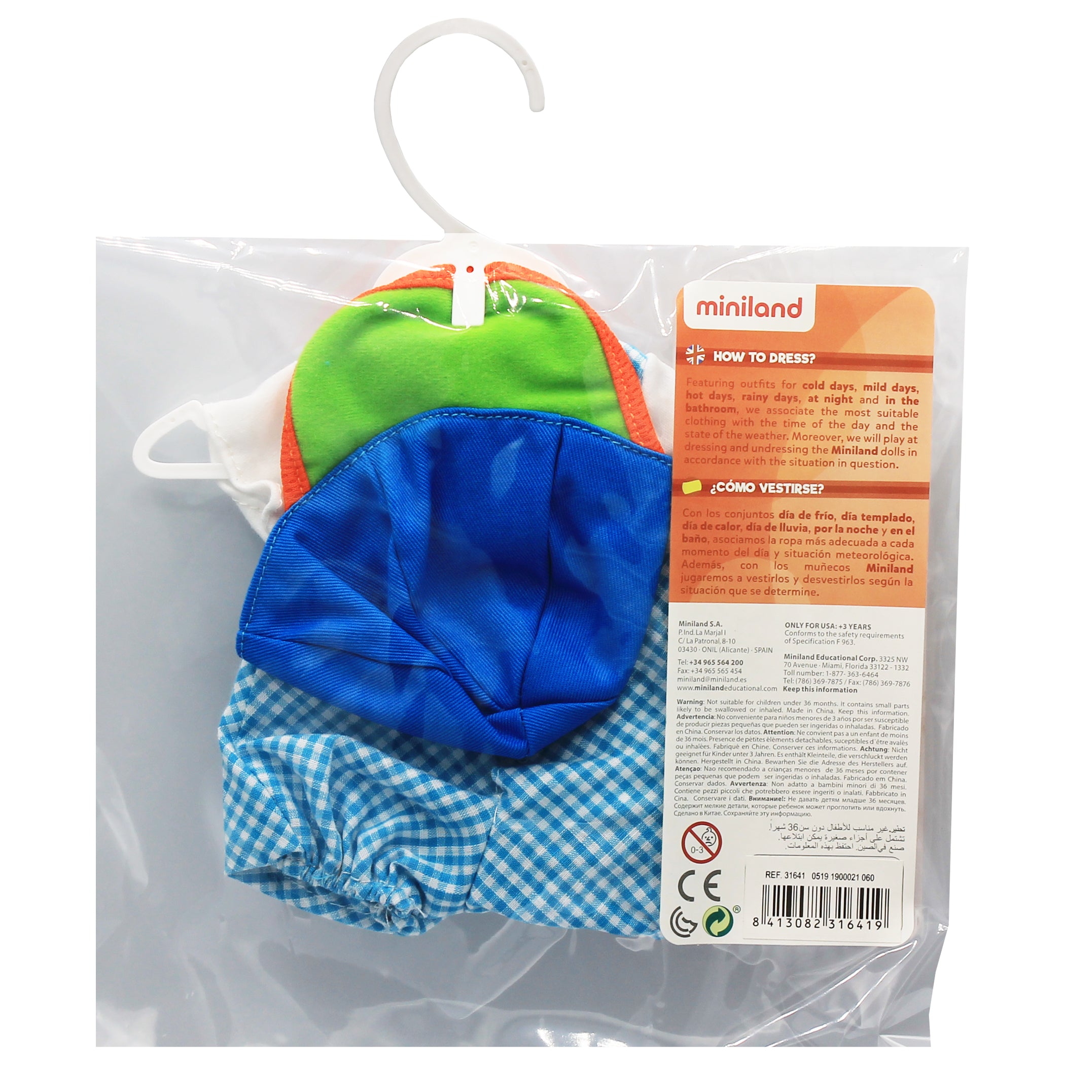 Miniland Warm Weather Jumper and Cap Outfit for 12-5/8?? Dolls - Image 3