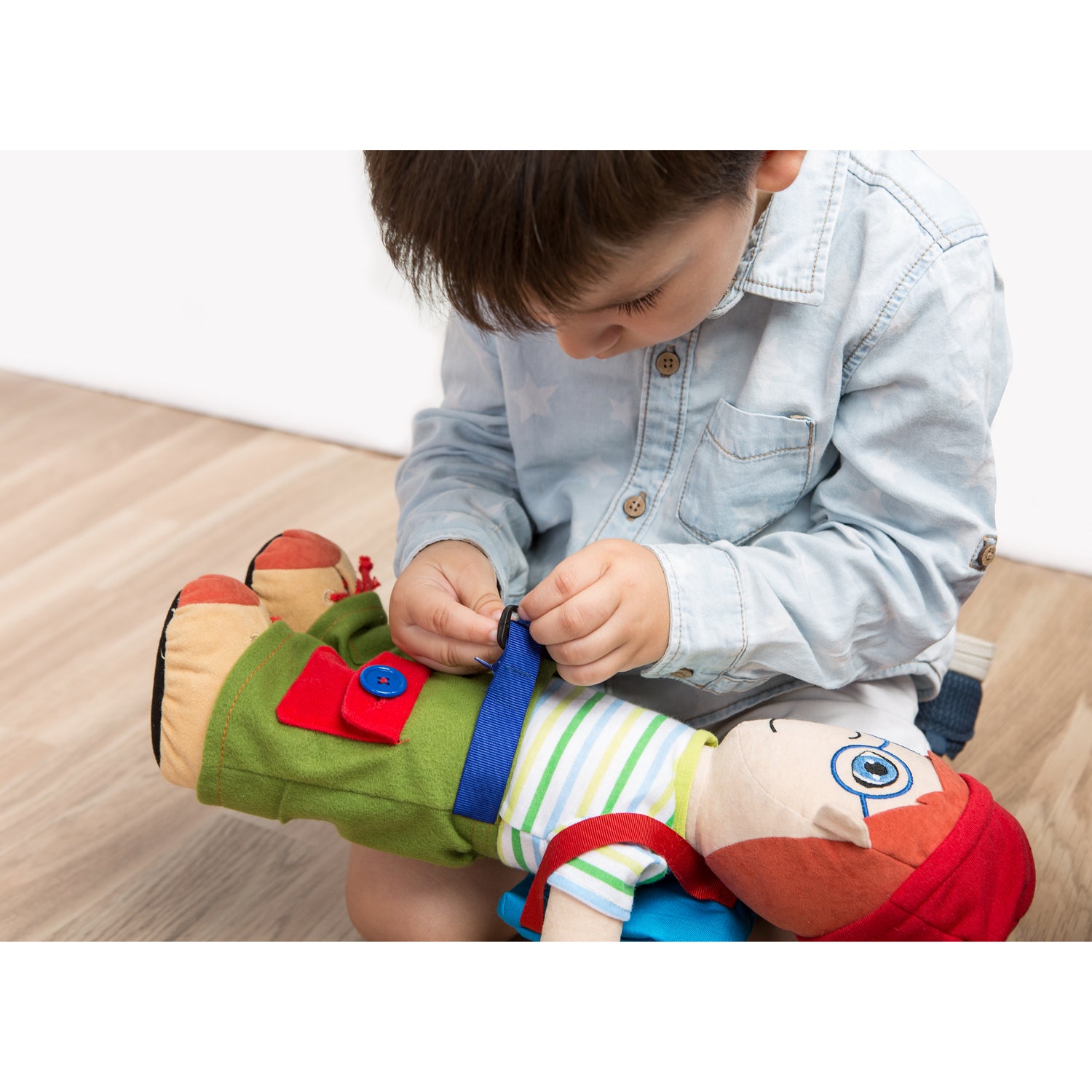 Miniland Multicultural Fastening Doll - Caucasian Boy - Interactive Learning Toy - Image 2