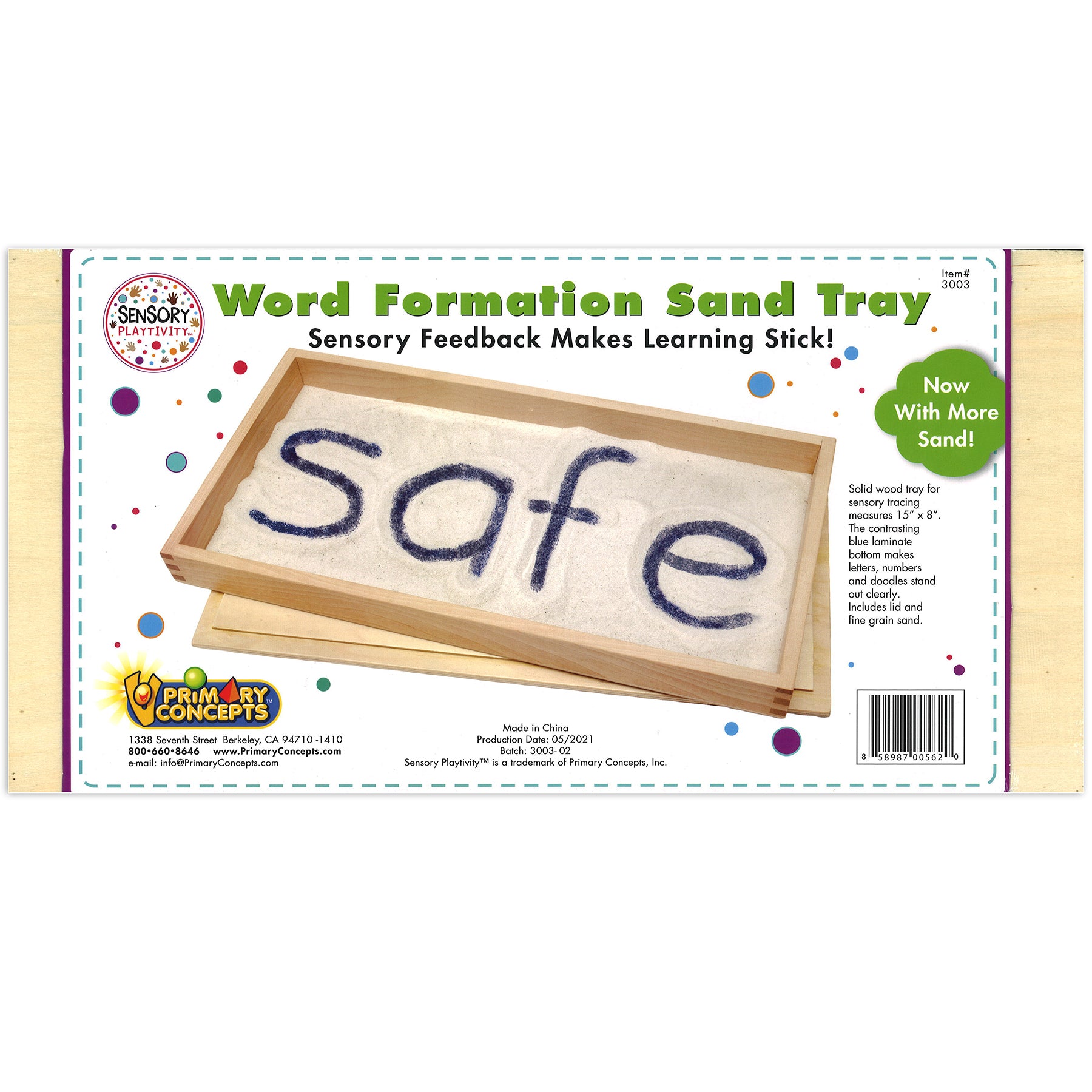 Primary Concepts Word Formation Sand Tray - Sensory Learning Tool - 15" x 8" - Image 3
