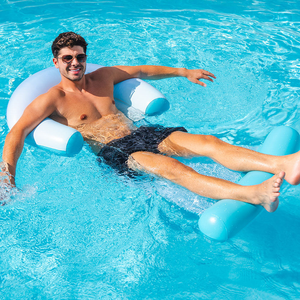 POOLCANDY Deluxe Mesh Sun Chair with Footrest - Blue Ombre - Image 3