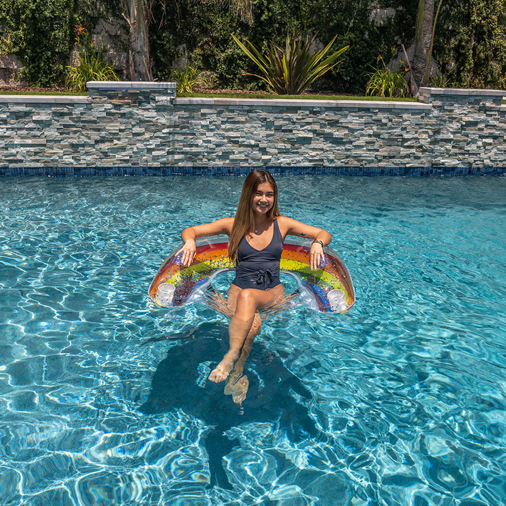PoolCandy Rainbow Glitter Large Sun Chair ?C Classic Rainbow - Image 2