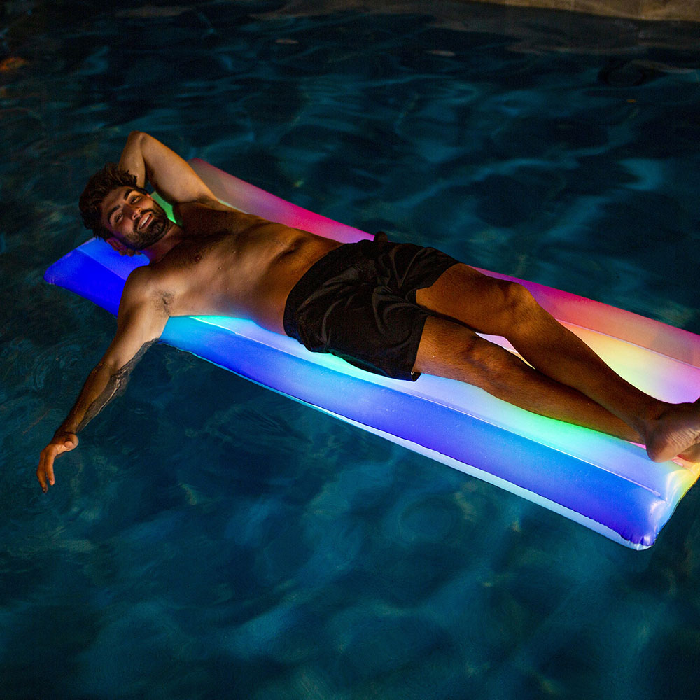 Rainbow Collection 74 x 30 inch Illuminated LED Deluxe Pool Raft - Image 3