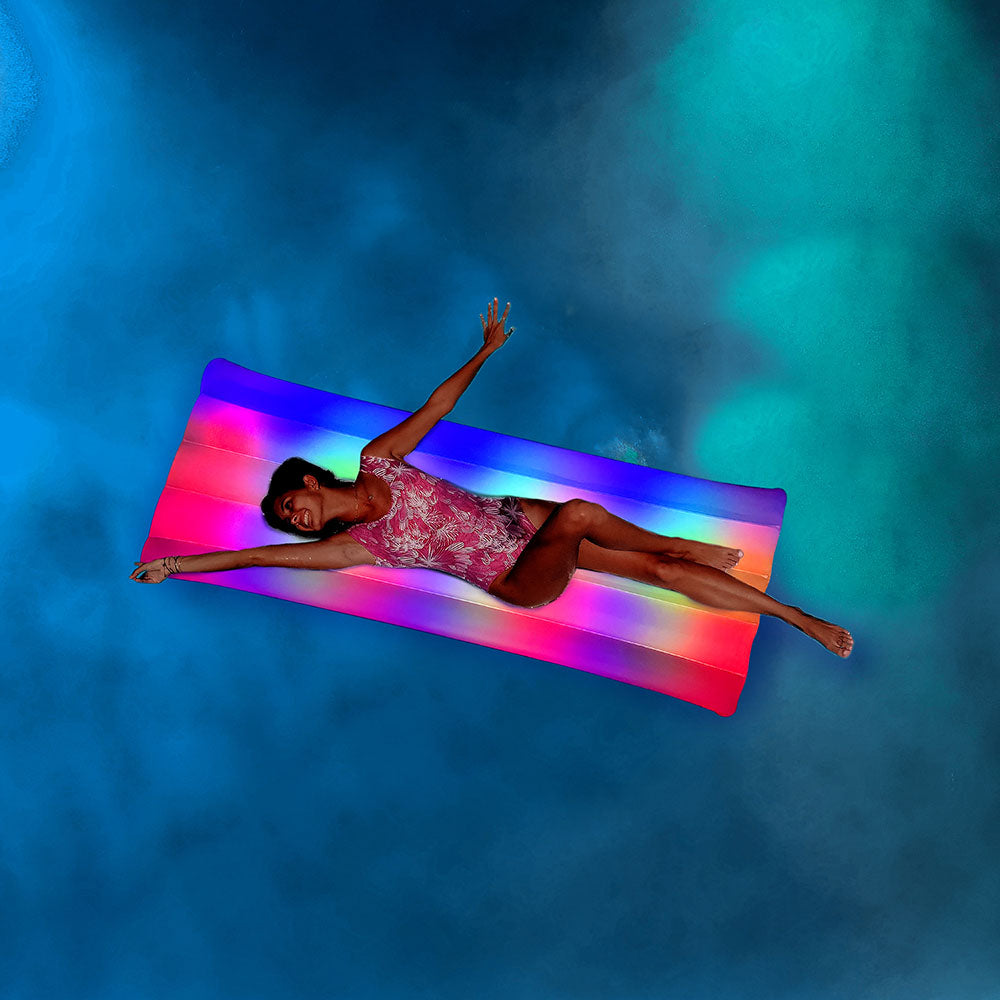 Rainbow Collection 74 x 30 inch Illuminated LED Deluxe Pool Raft - Image 4