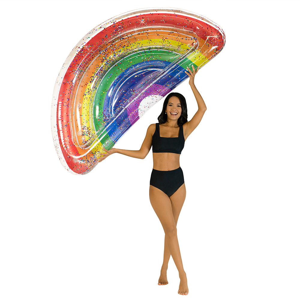 PoolCandy Rainbow Collection Classic Rainbow Deluxe Glitter Float - Multicolor - Image 2