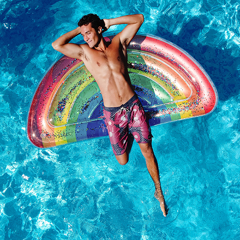 PoolCandy Rainbow Collection Classic Rainbow Deluxe Glitter Float - Multicolor - Image 3