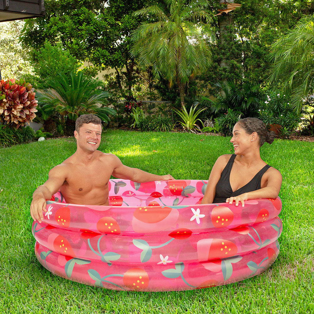 PoolCandy 60" Inflatable Sunning Pool - Strawberries & Cherries Design - Image 3