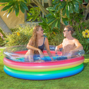 PoolCandy Rainbow Glitter Sunning Pool Deluxe - 60x15 inch