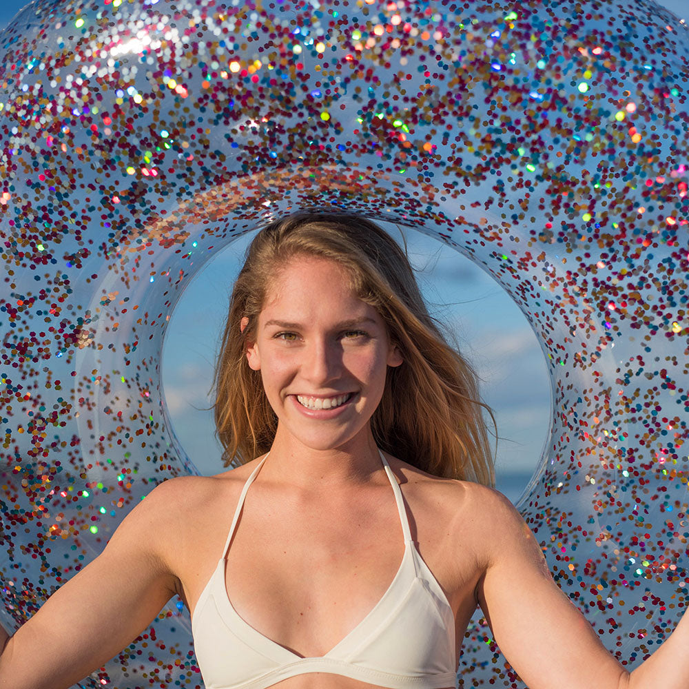 PoolCandy Jumbo 48" Beach & Pool Tube with Sparkling Multicolor Glitter - Image 4