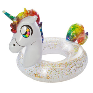 PoolCandy Jumbo 48" Glitter Unicorn Pool Tube with Color-Changing Glitter