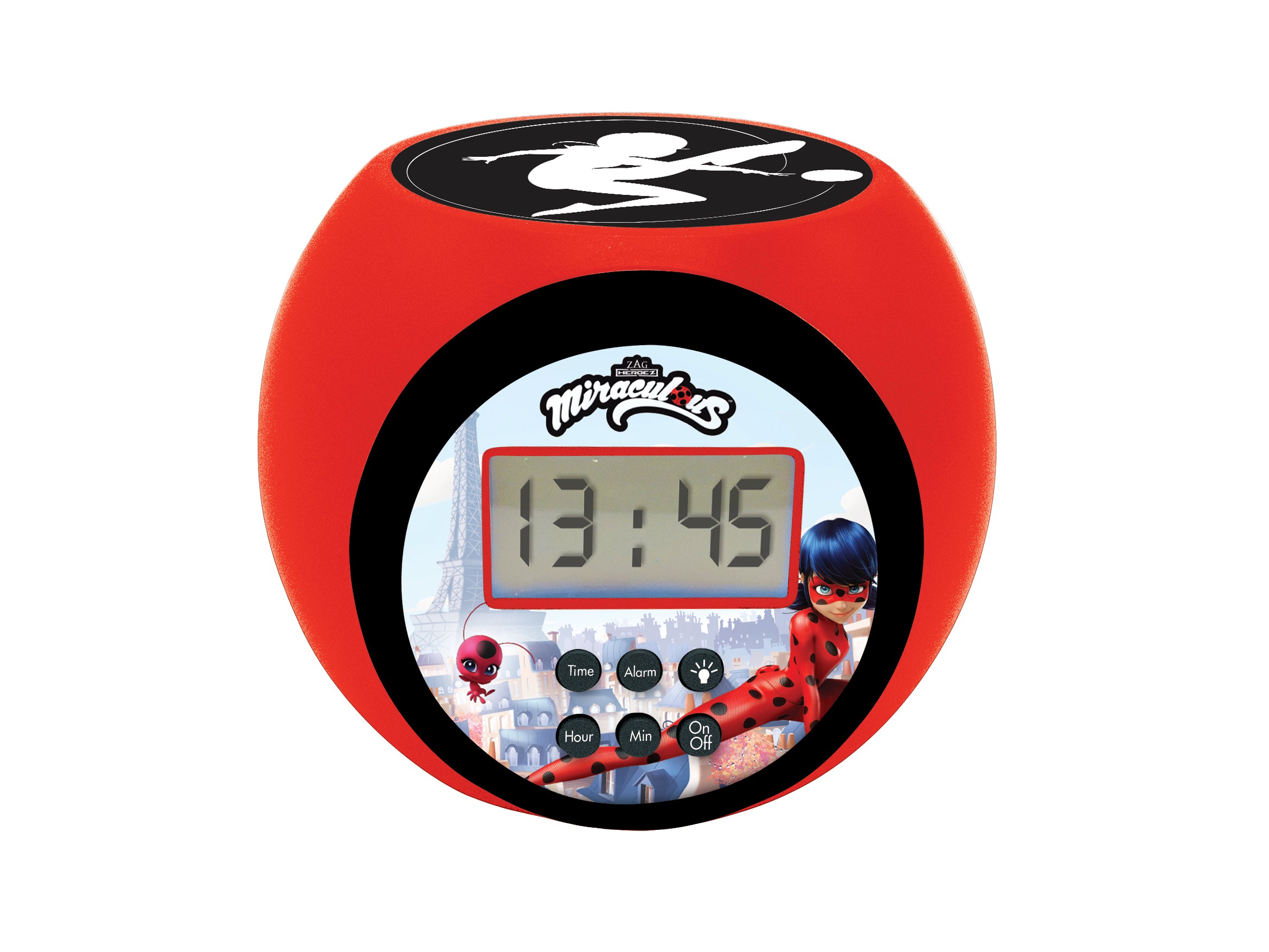 Miraculous Ladybug Projector Alarm Clock - Kids' Nightlight - Red - Image 2