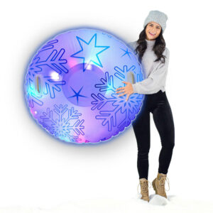 SnowCandy Illuminated LED Snowflakes Snow Tube - 46" Blue & Silver