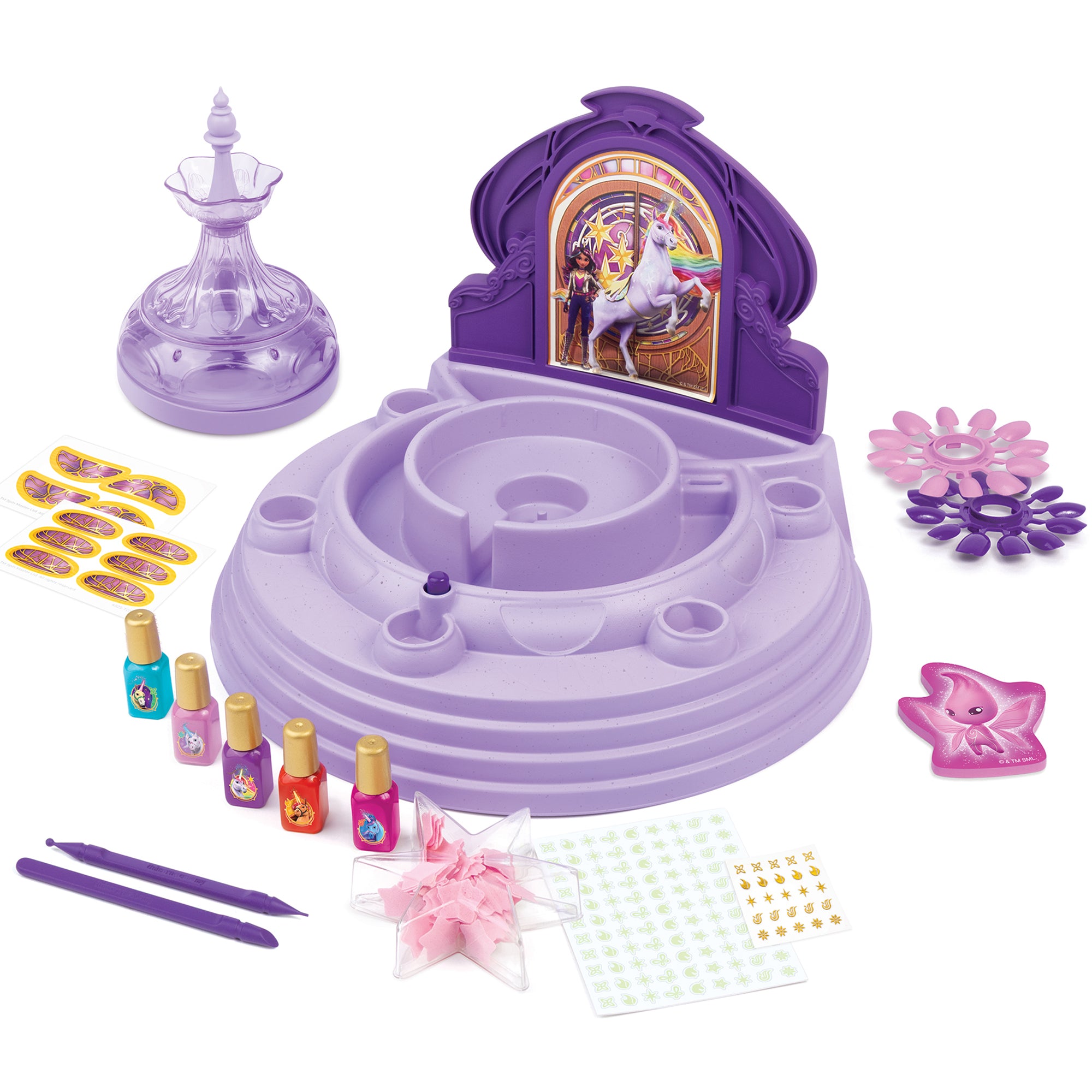Make It Real Unicorn Academy Star Stables Fountain Nail Spa Kit ?C Bubble Soak, Polish & Glow Decals - Image 3