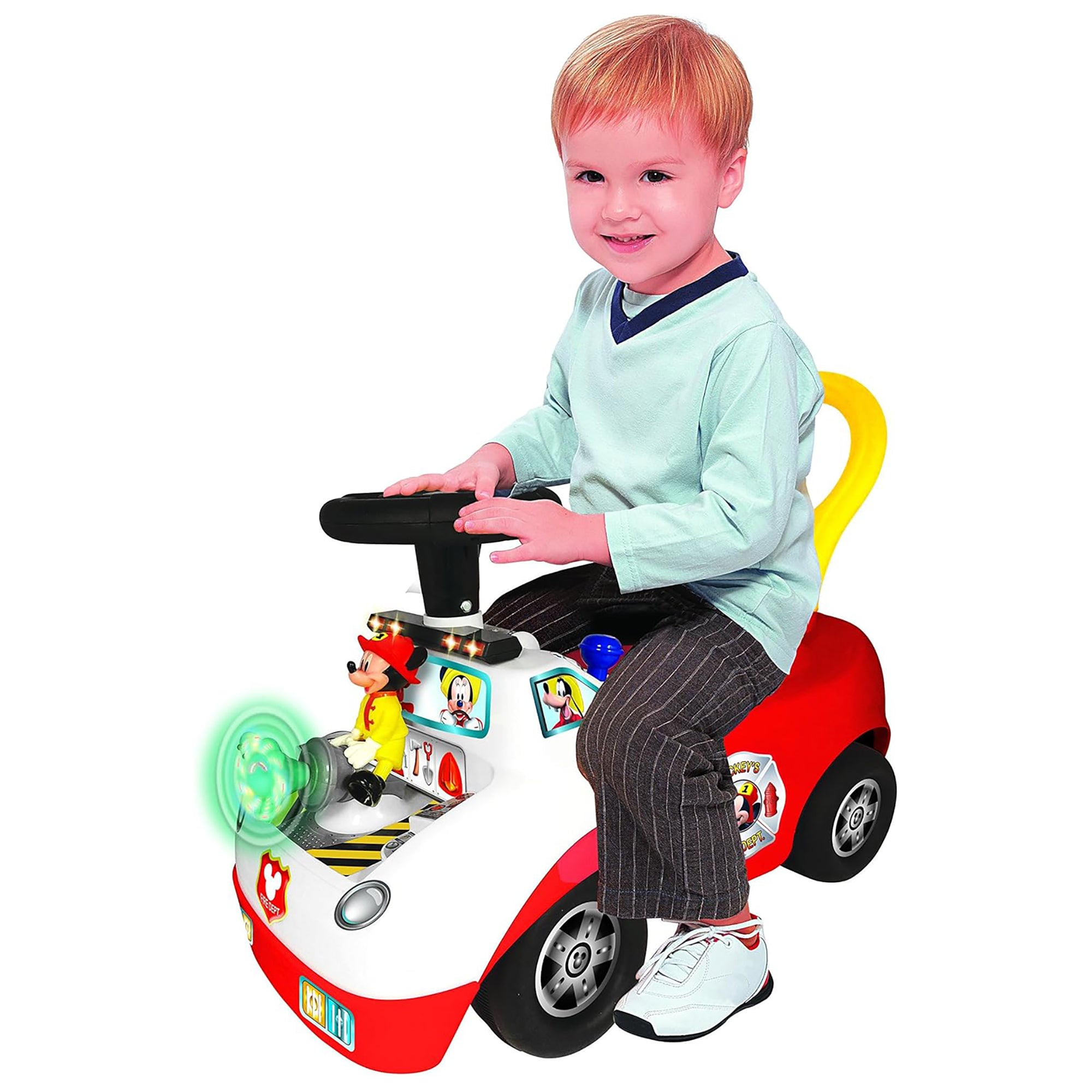 Kiddieland Disney Mickey Mouse Activity Fire Truck Light & Sound Ride-On - Image 2