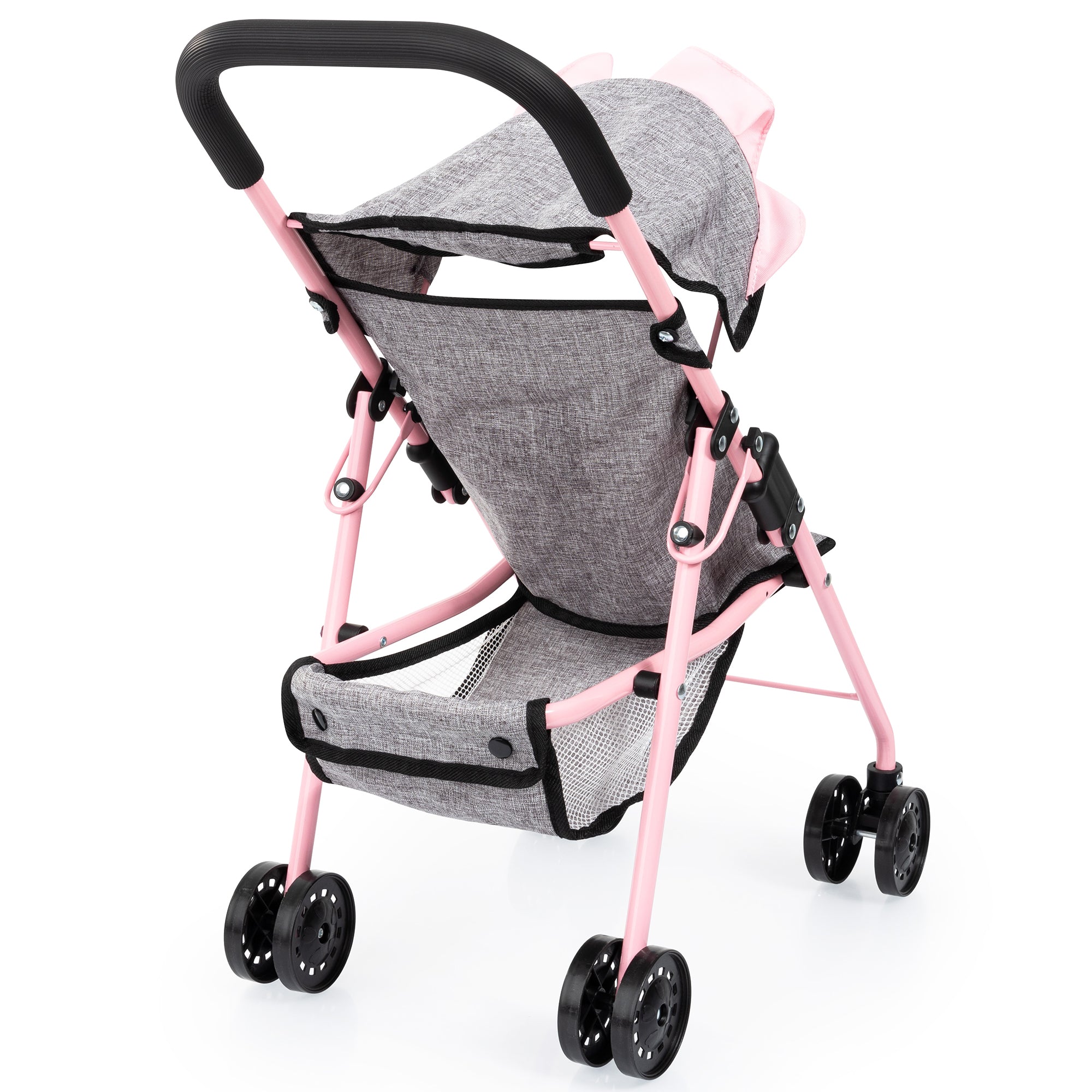 Bayer Design Doll Buggy - Play Stroller, Grey with Pink Butterfly Motif - Image 2