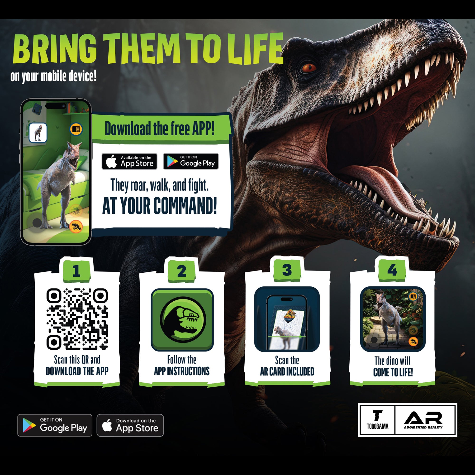 Dino Explorers: AR Dinosaur XL & Brick Combo - 10" Spinosaurus Sound Figure - Image 2