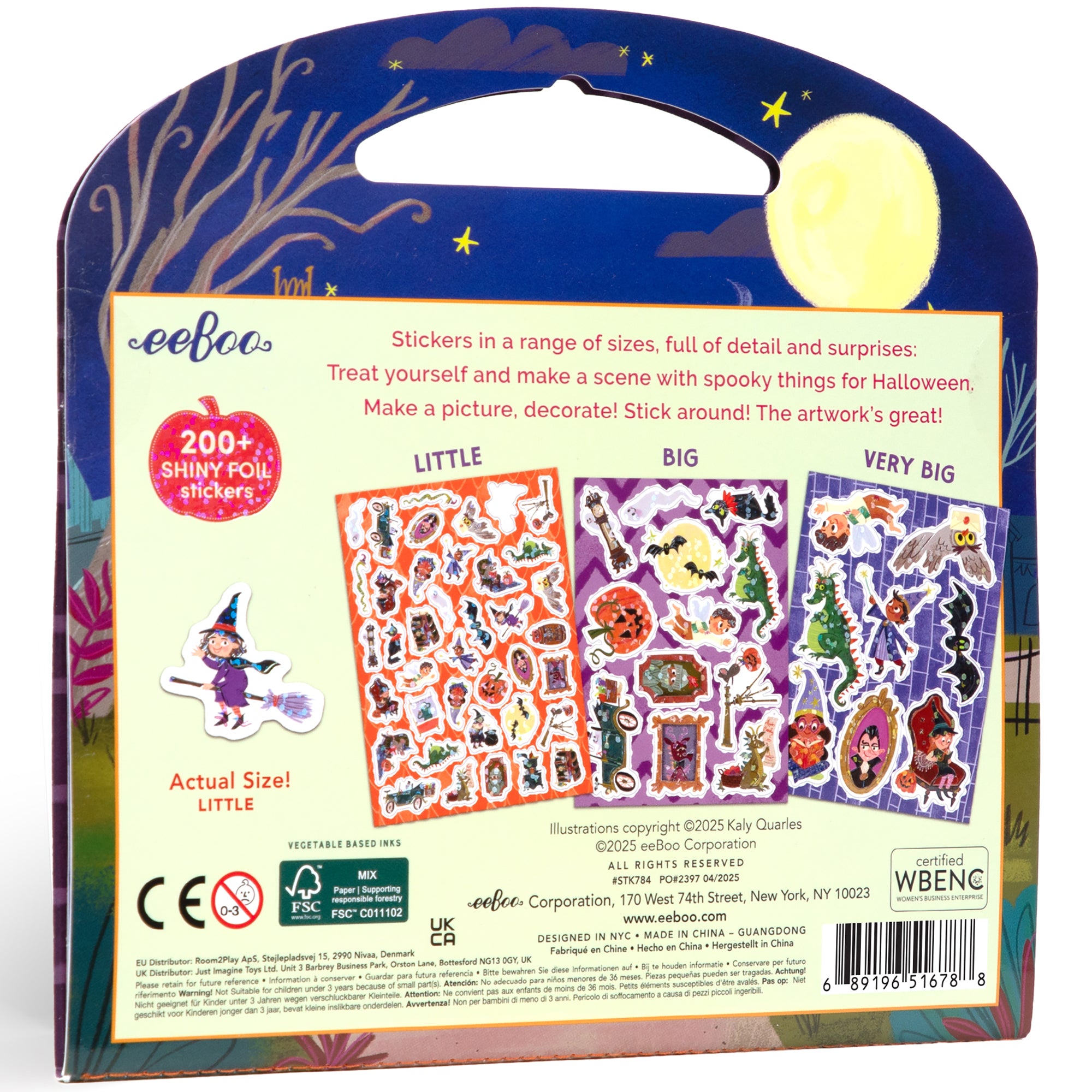 eeBoo Halloween Shiny Foil Sticker Book - 200+ Rainbow Foil Stickers - Image 2