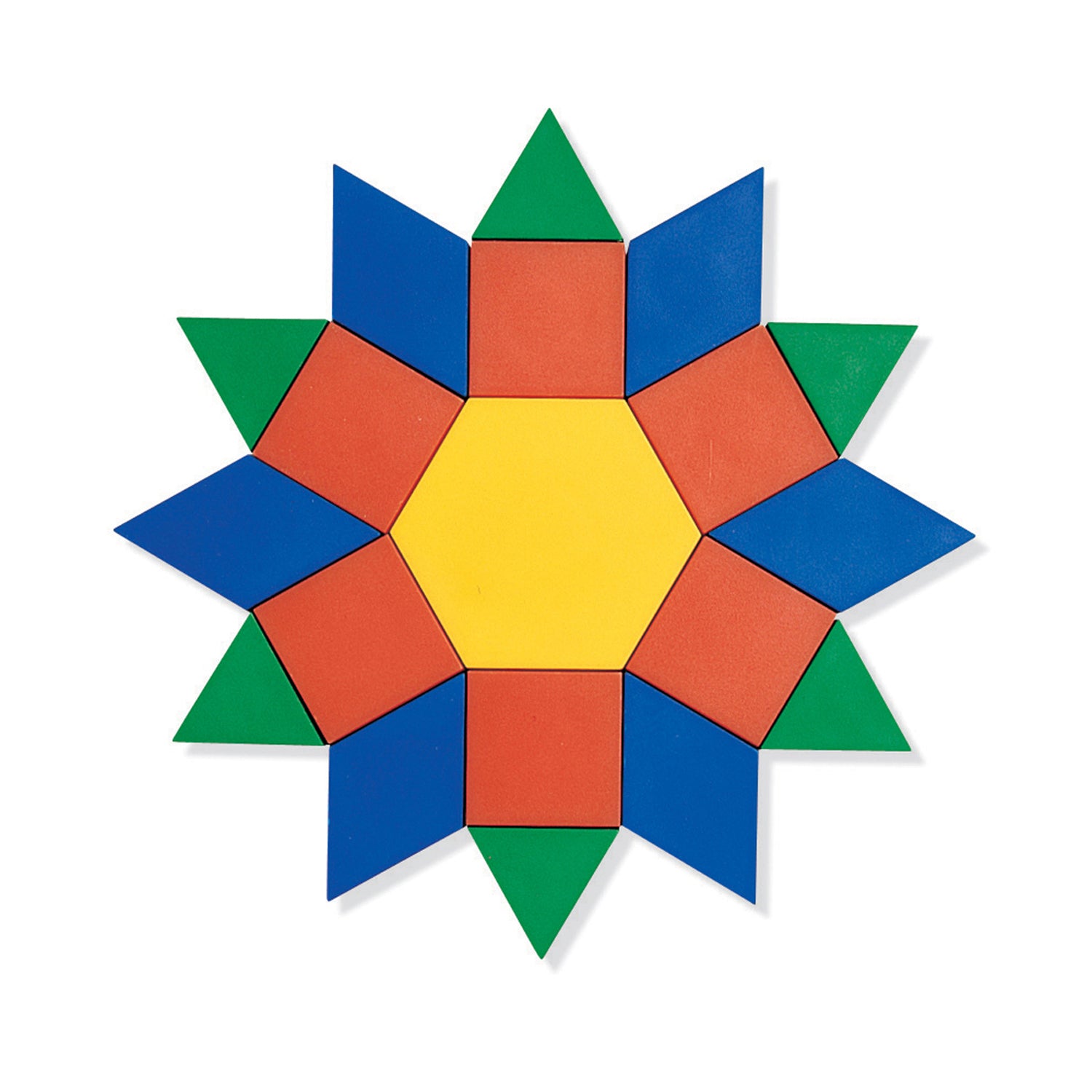 Learning Resources Wooden Pattern Blocks - Colorful Geometric Shapes - 250 Pieces - Image 2