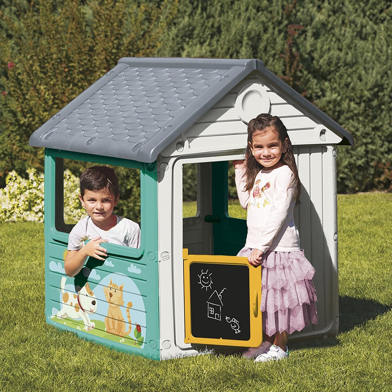 Dolu My First House Playhouse - Chic White & Green, Age 2+ - Image 3