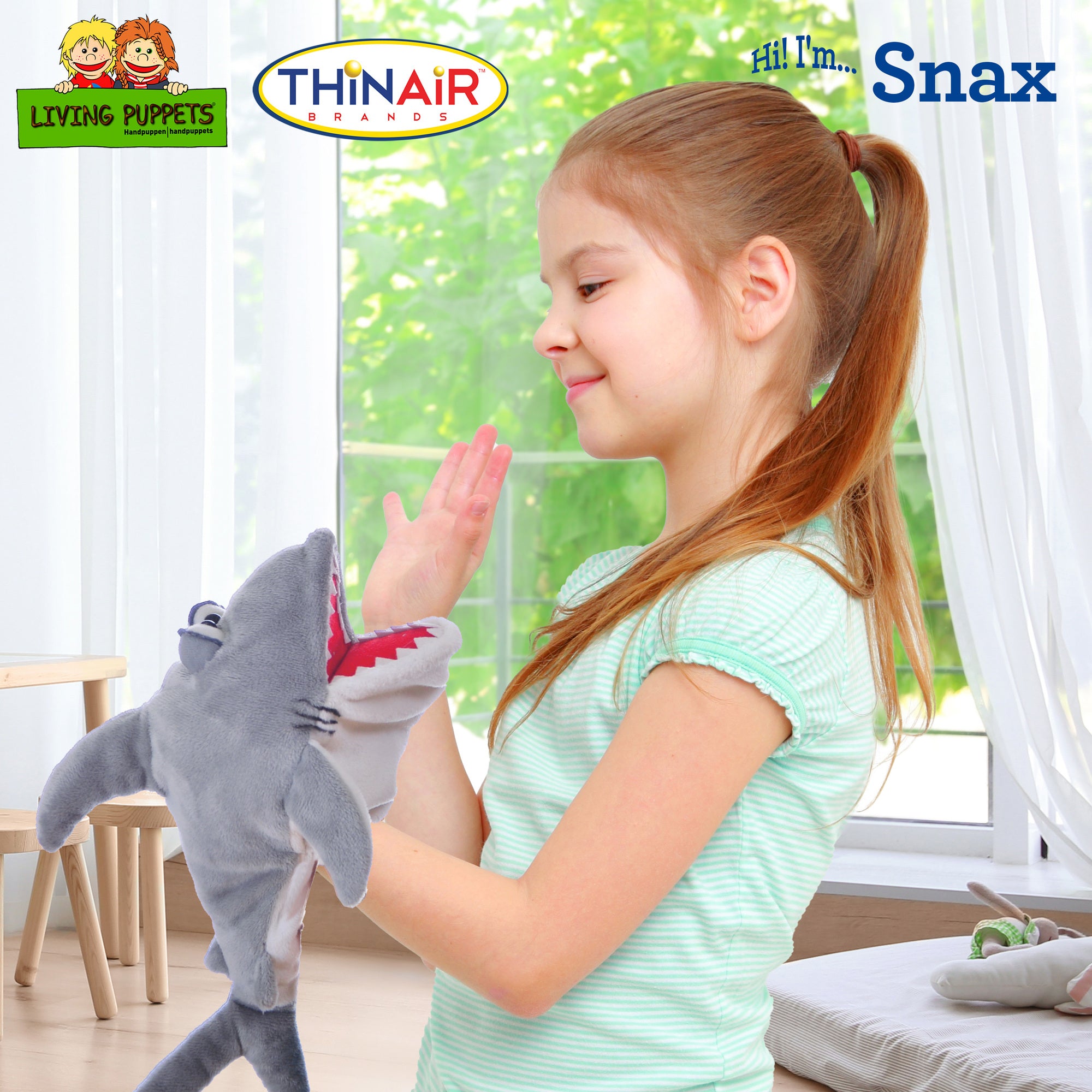 Living Puppets: Snax The Friendly Shark Hand Puppet ?C 12" Plush - Image 3