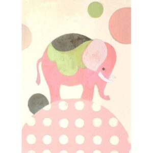 Oopsy Daisy Ella Elephant 10 inch Canvas Wall Art - Blue & Yellow