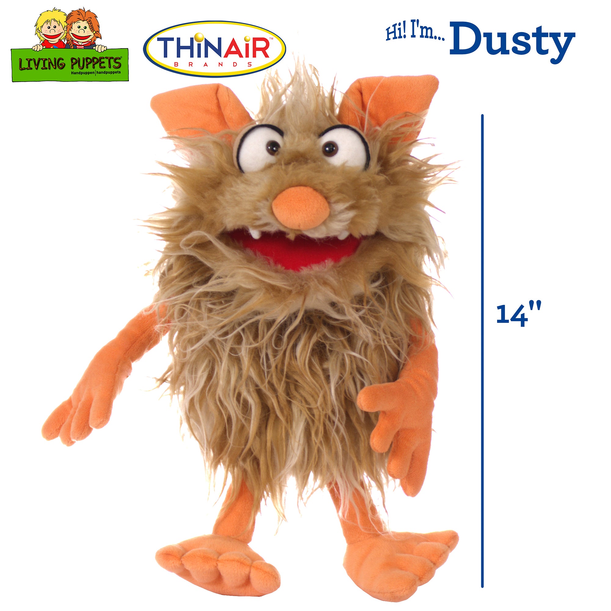Living Puppets Dusty The Friendly Monster 14-Inch Hand Puppet - Image 2