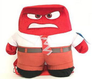 Inside Out 17" Plush Backpack - Adjustable Straps and Zipper Compartment