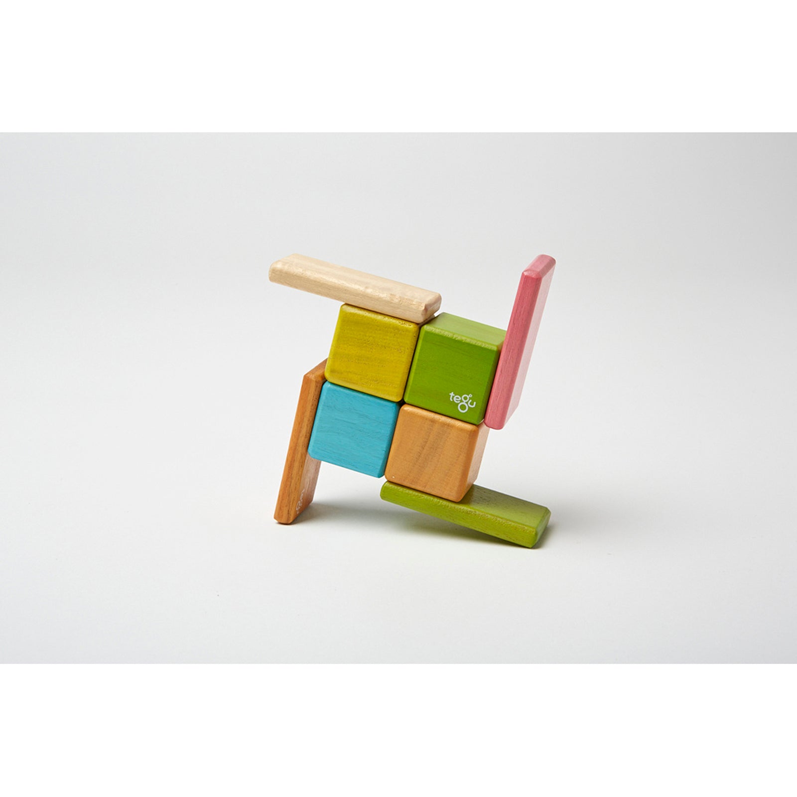 Tegu 8-Piece Magnetic Wooden Block Set - Pocket Pouch, Tints - Image 2