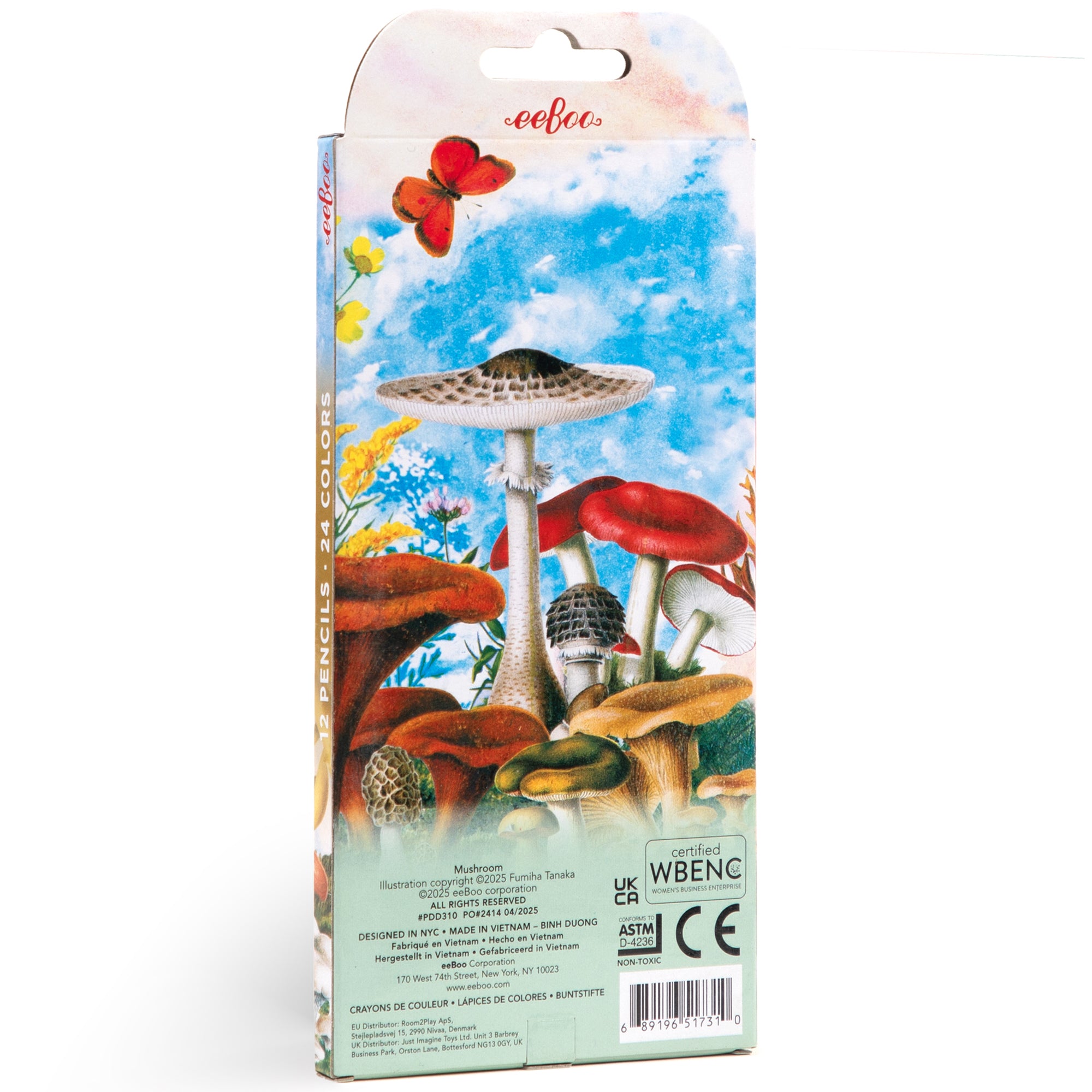 eeBoo Mushroom Double-Sided Color Pencils - 12pc Set - Image 3