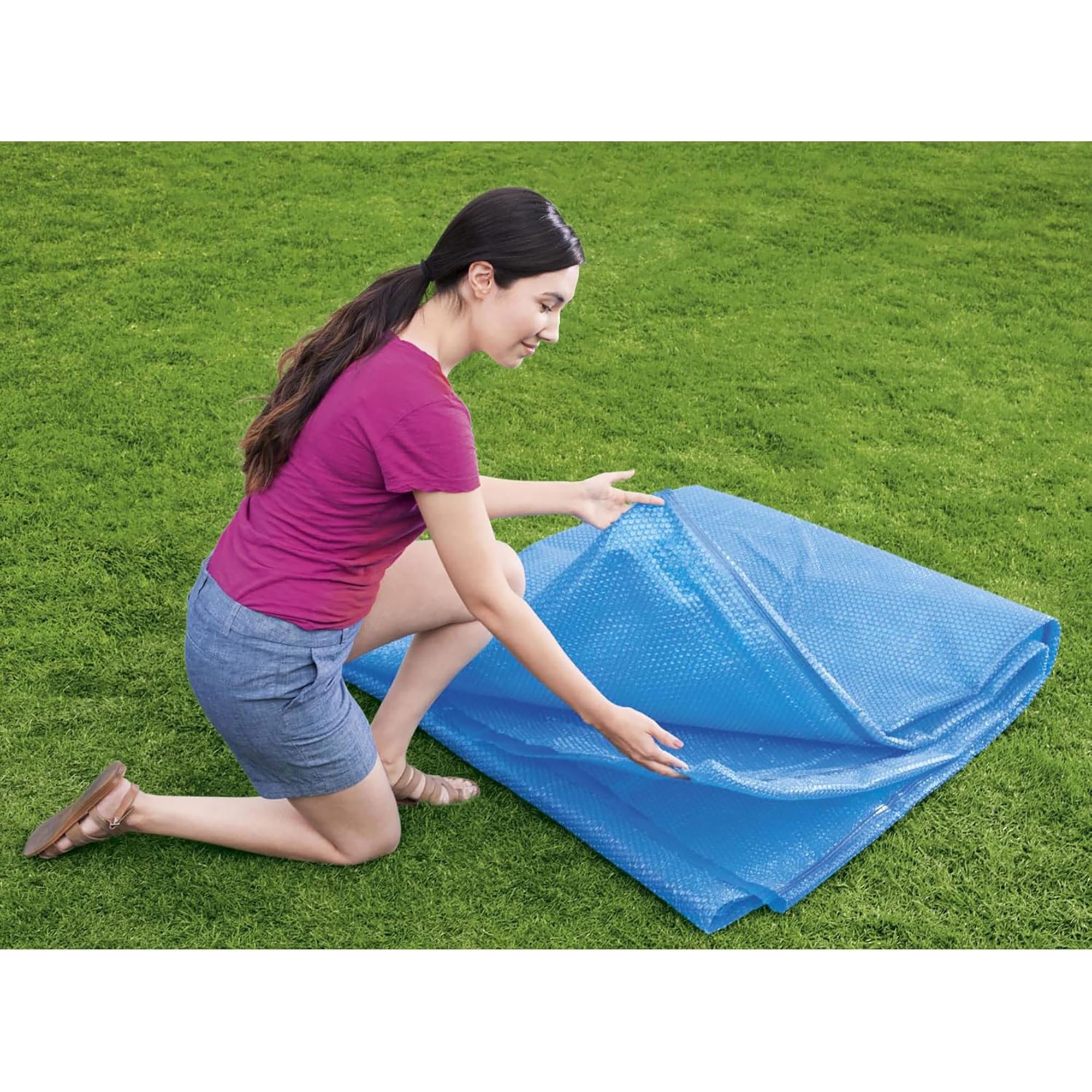 Bestway Flowclear 16' Solar Pool Cover with Heat-Retaining Bubbles - Image 3