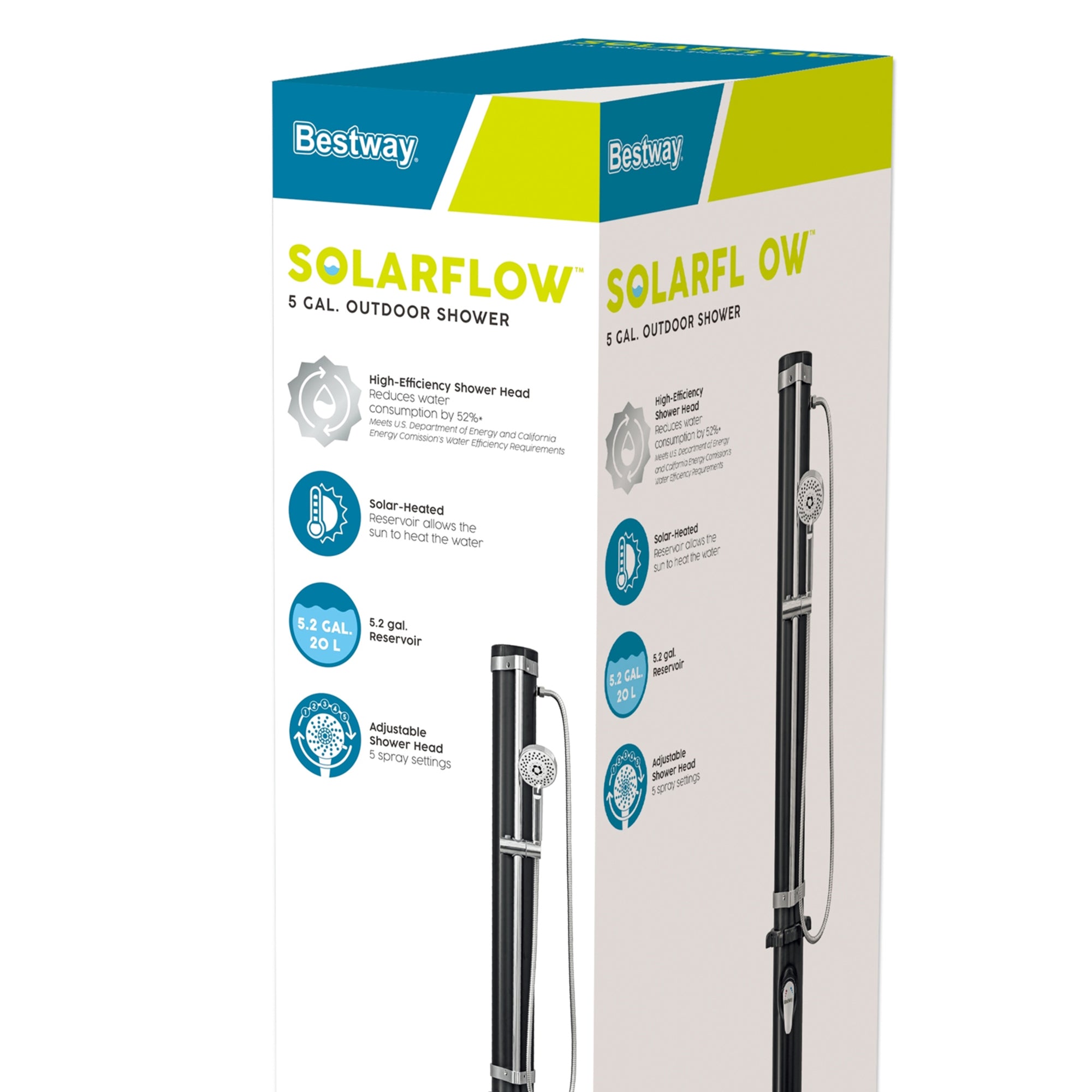 Bestway SolarFlow Outdoor Shower with Adjustable Stand and 5.2-Gallon Reservoir - Image 5