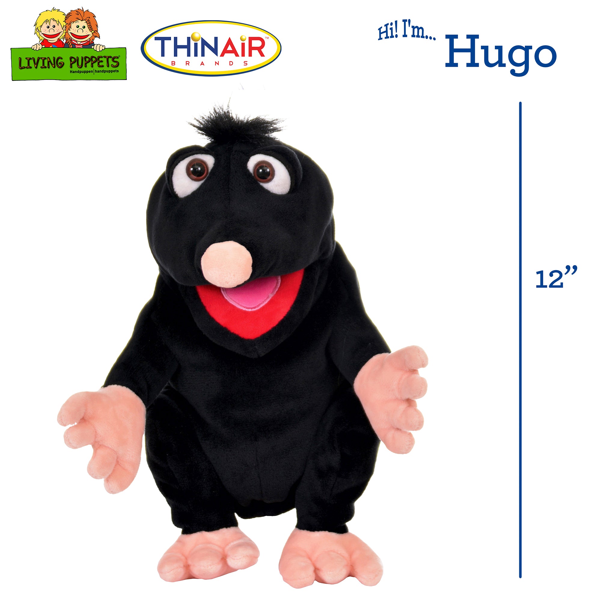 Living Puppets Hugo The Black Mole - 12" Hand Puppet for Creative Play - Image 2