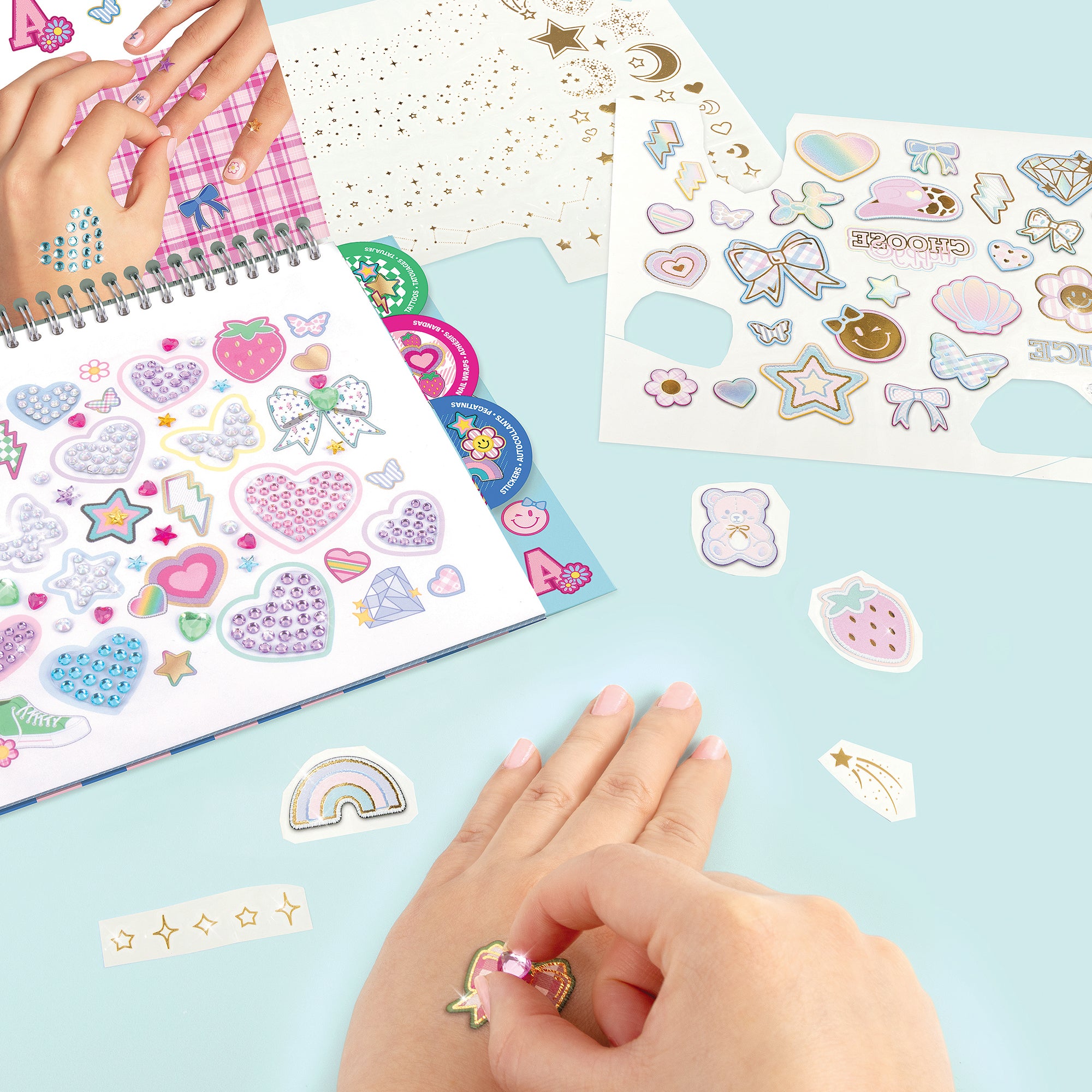 Make It Real Bejeweled Cosmetic Activity Kit - Nail Art & Body Gems for Kids, 8+ - Image 5