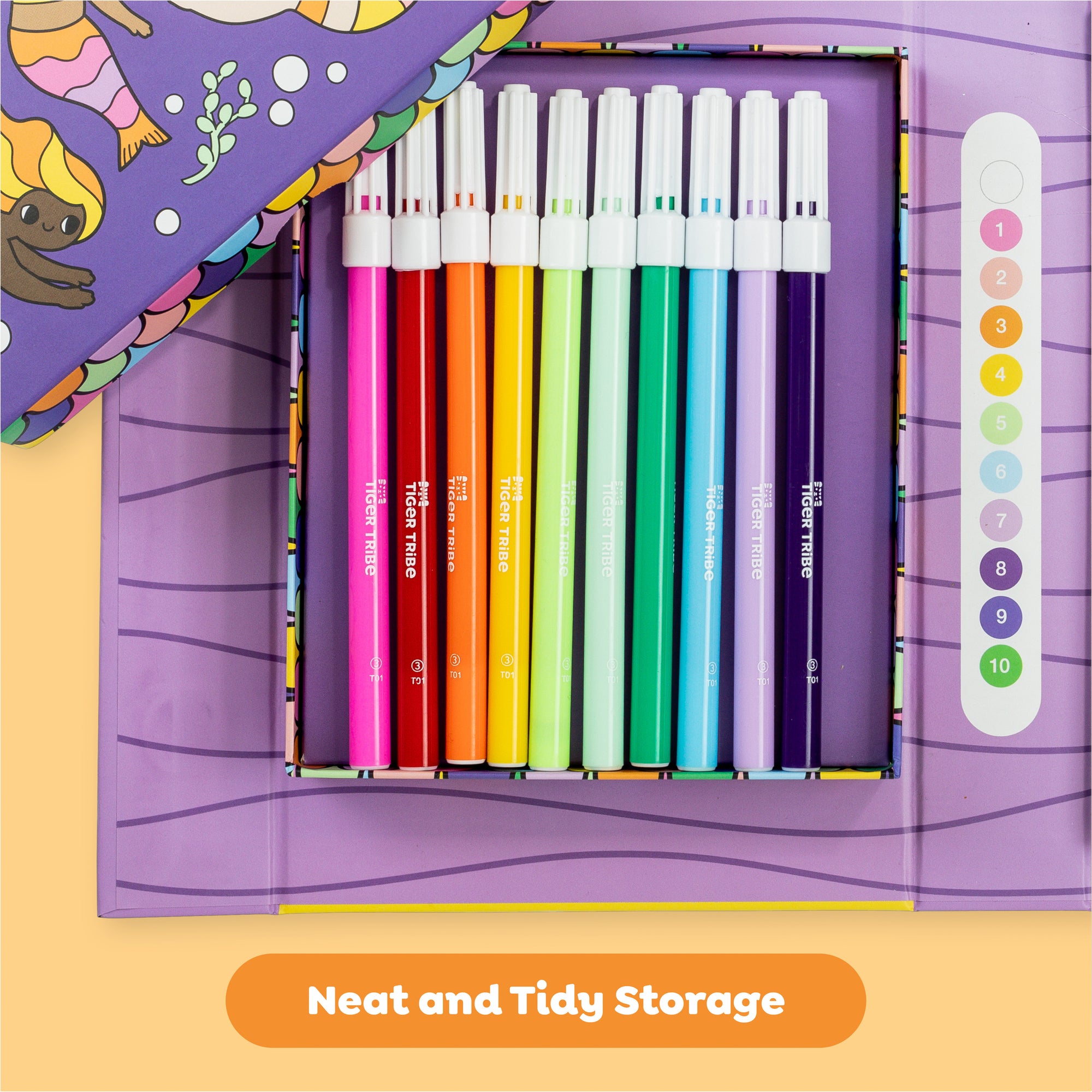 Tiger Tribe Mermaids & Friends Color by Numbers Activity Set - Includes Markers - Image 3