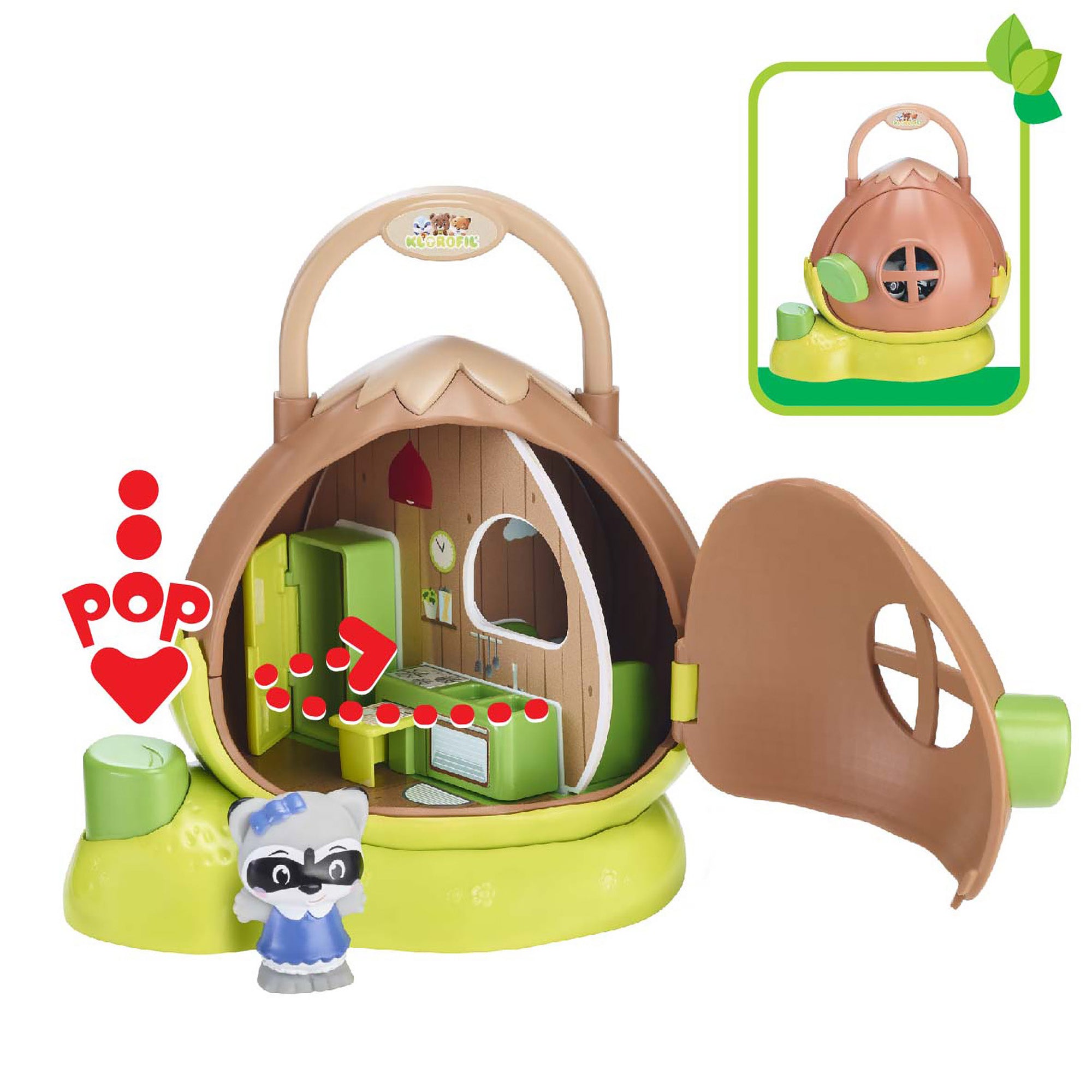 Timber Tots Hazelnut House Playset with Ellie the Raccoon - Image 2