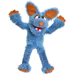 Living Puppets Handmade Fizz The Blue Dog Plush Hand Puppet