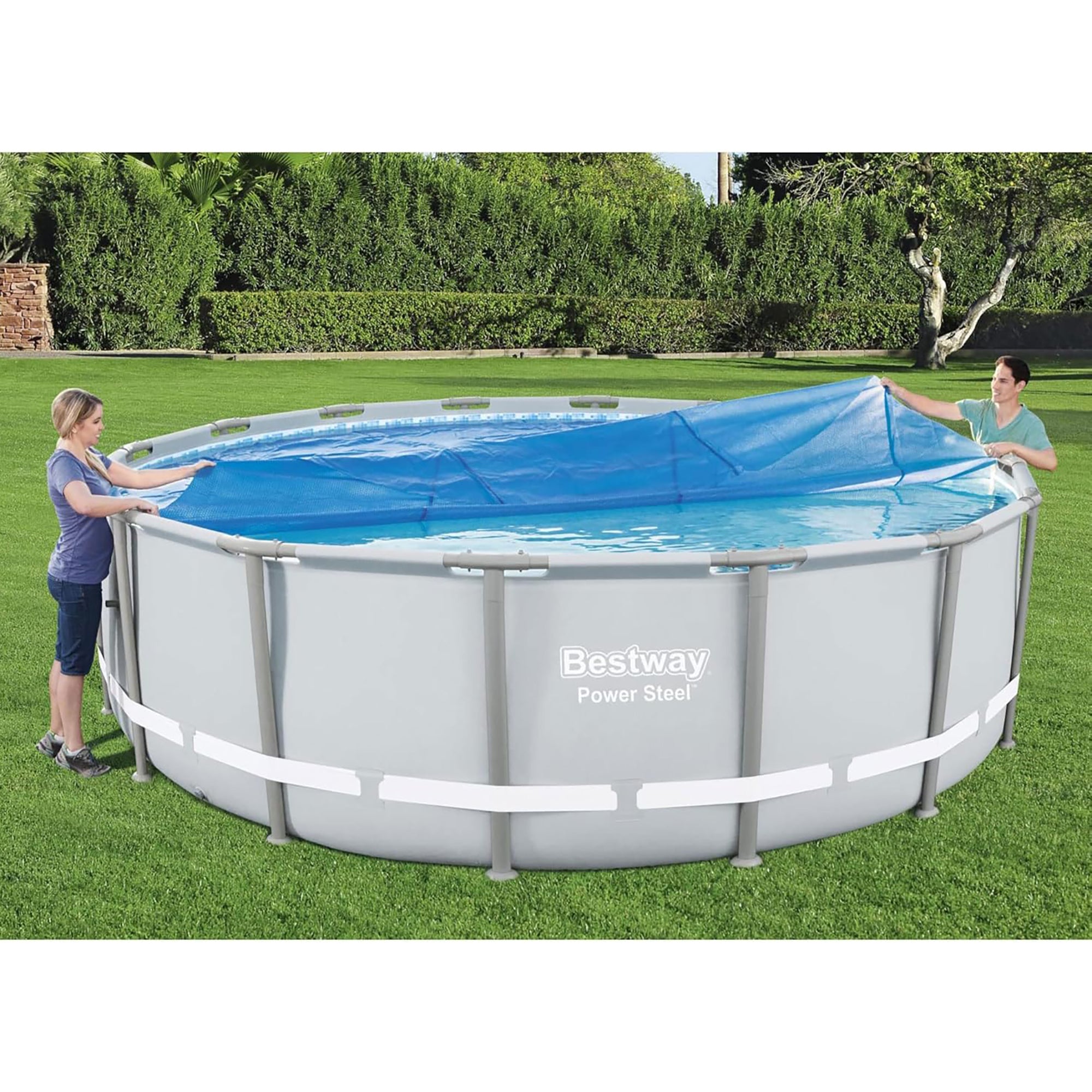 Bestway Flowclear 16' Solar Pool Cover with Heat-Retaining Bubbles - Image 4