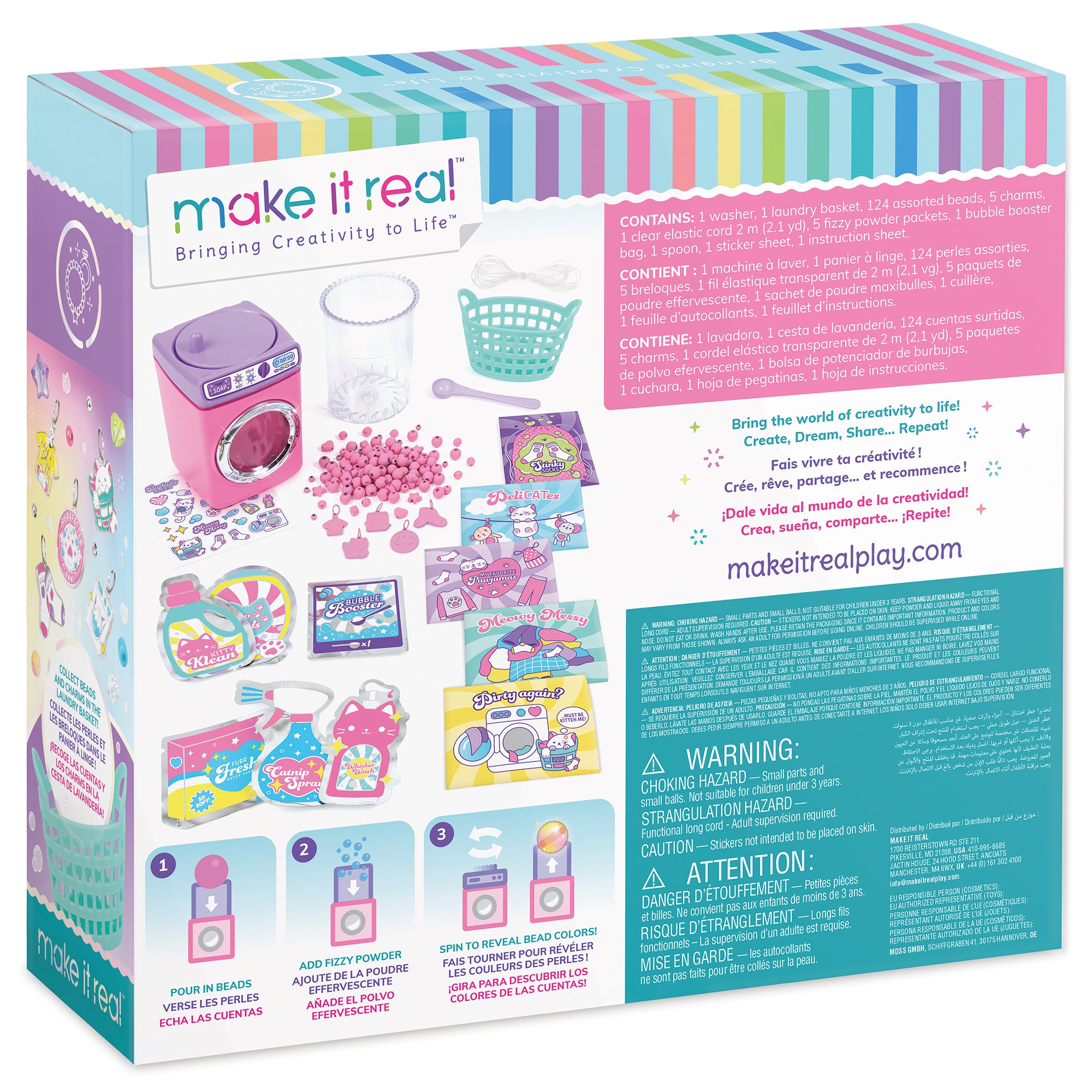 MIR Magical Cat Bead Washing Bracelet Kit - Pink & Purple