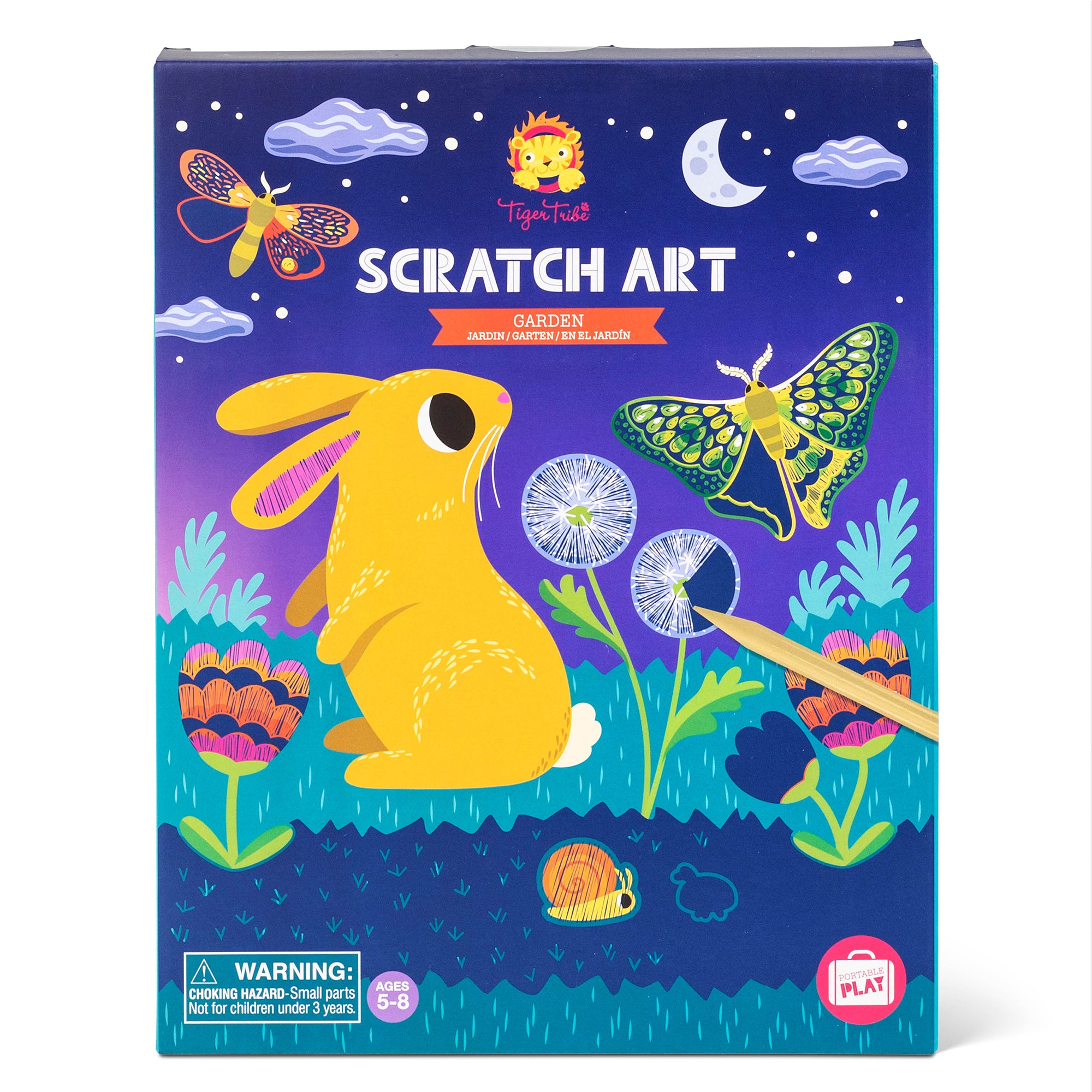 Tiger Tribe Scratch Art Garden Set - Vibrant Color Reveal, 8 Designs