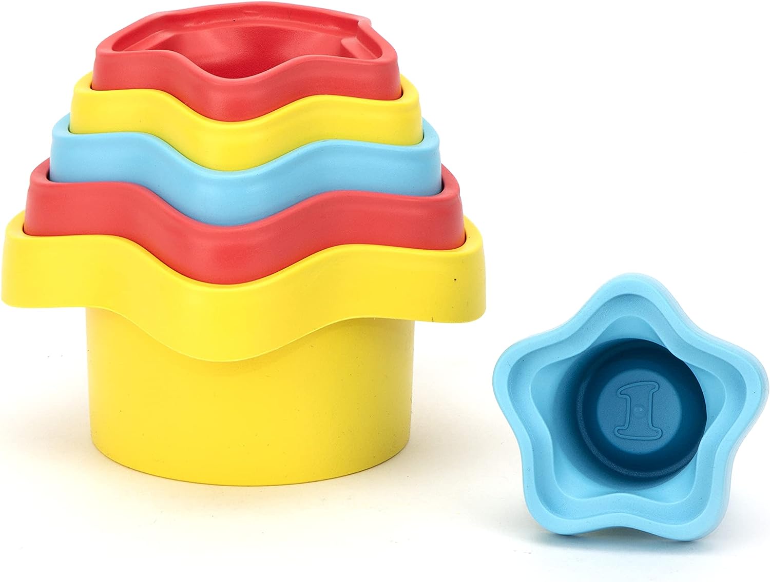Green Toys Eco-Friendly Stacking Cups ???? Purple/Blue/Green Bath Toy - Image 2