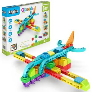 Engino Qboidz 61-Piece Airplane Construction Kit - STEM Educational Toy for Kids Ages 3+