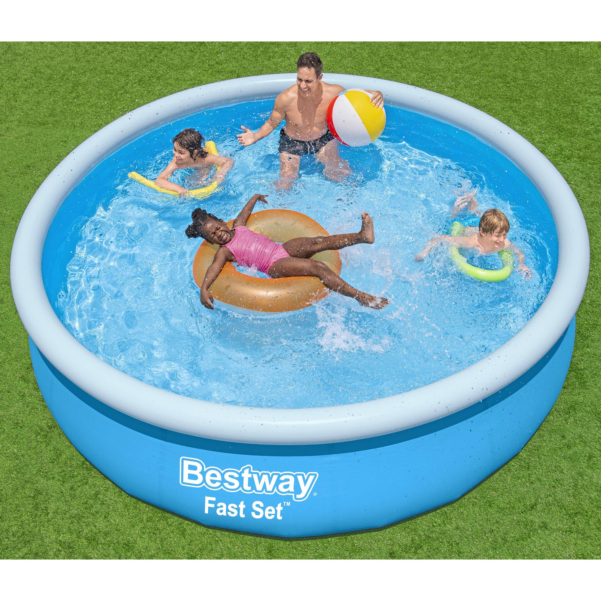 Bestway Fast Set Inflatable Pool - 12' x 30" Family Fun Blue Edition - Image 3