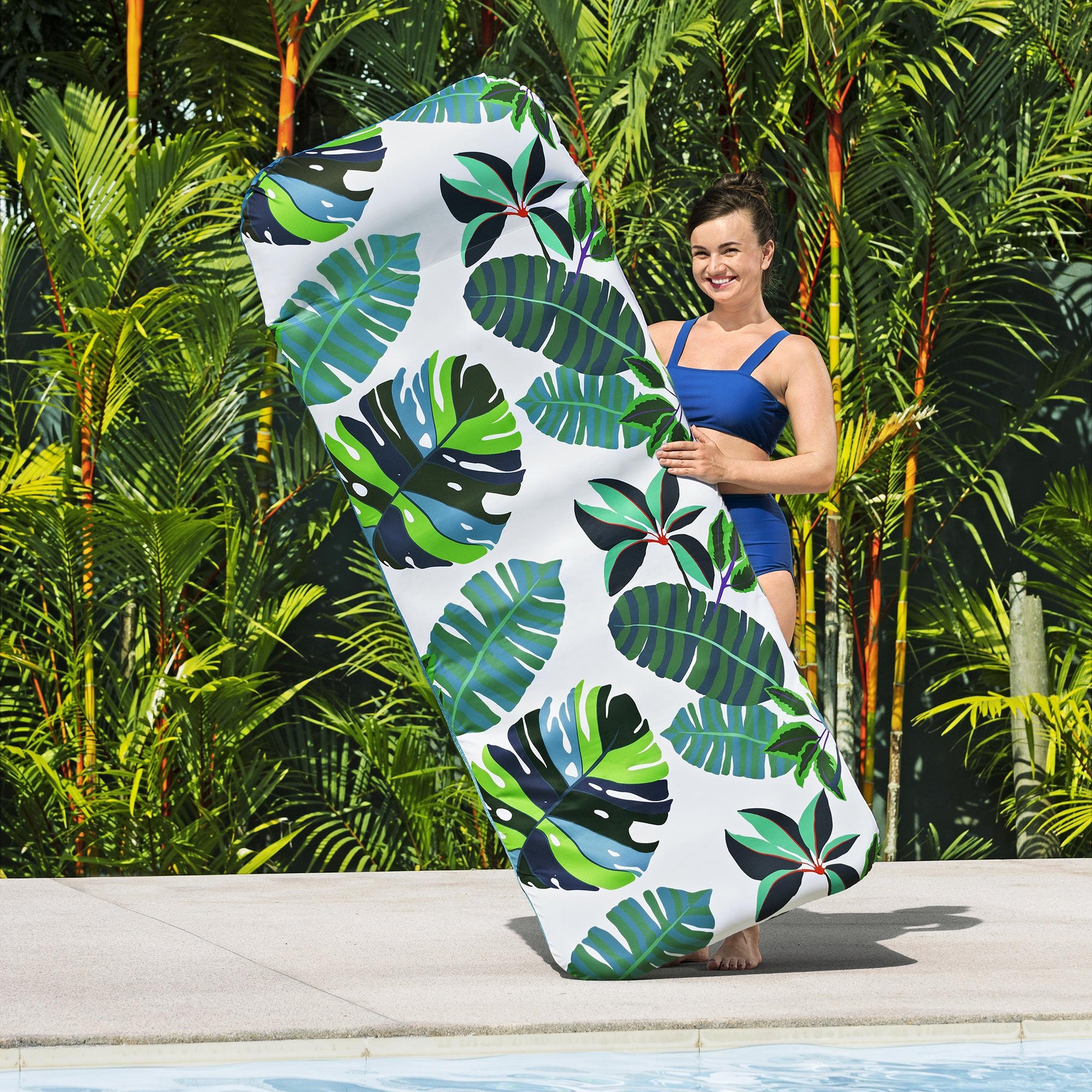 H2OGO! Blissful Drifter 72" Inflatable Floating Mat with UPF Cover & Pillow - Image 3