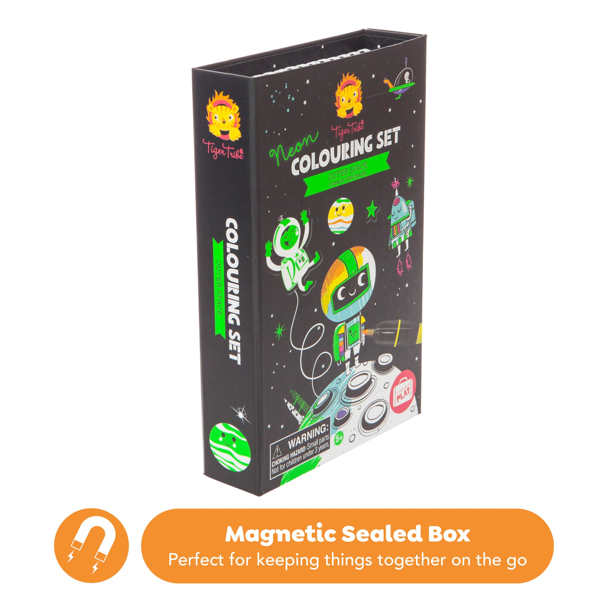 Tiger Tribe Neon Coloring Set - Outer Space Activity Kit with Markers & Stickers - Image 2