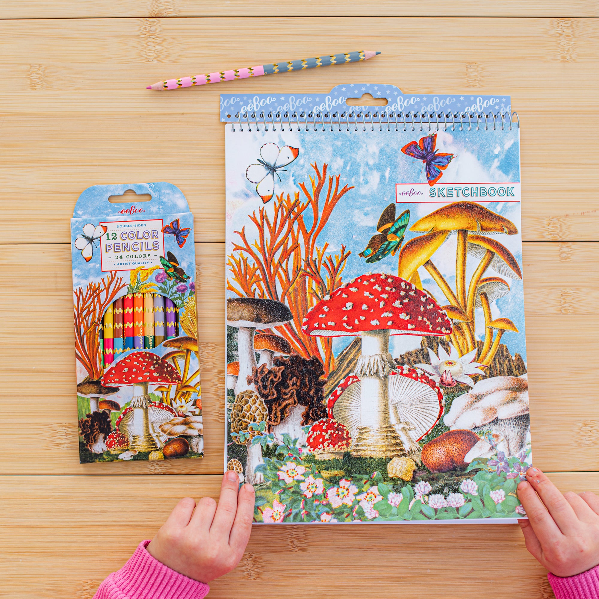 eeBoo Mushroom Double-Sided Color Pencils - 12pc Set - Image 5