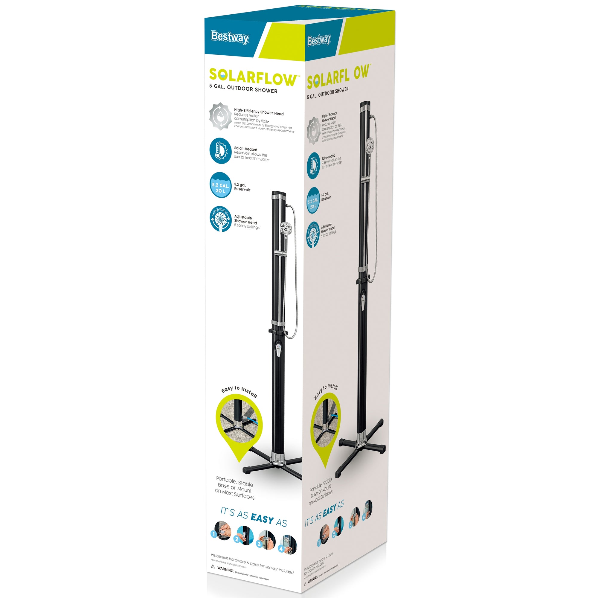 Bestway SolarFlow Outdoor Shower with Adjustable Stand and 5.2-Gallon Reservoir - Image 2