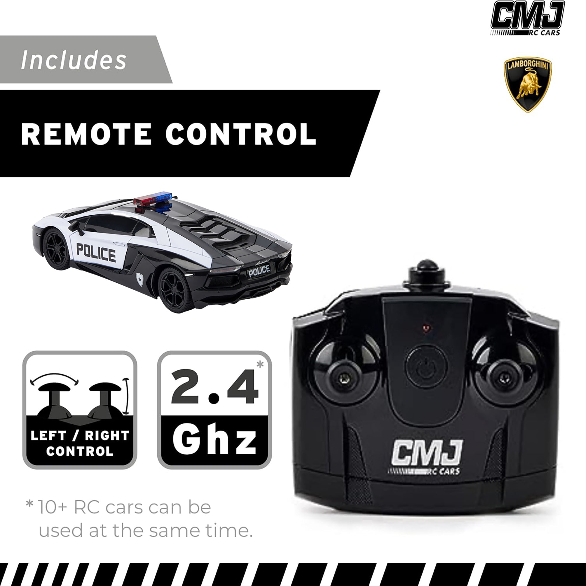 CMJ RC Lamborghini Twin Pack - Si??n & Aventador Police - 1:24 Scale Remote Control Cars - Image 5