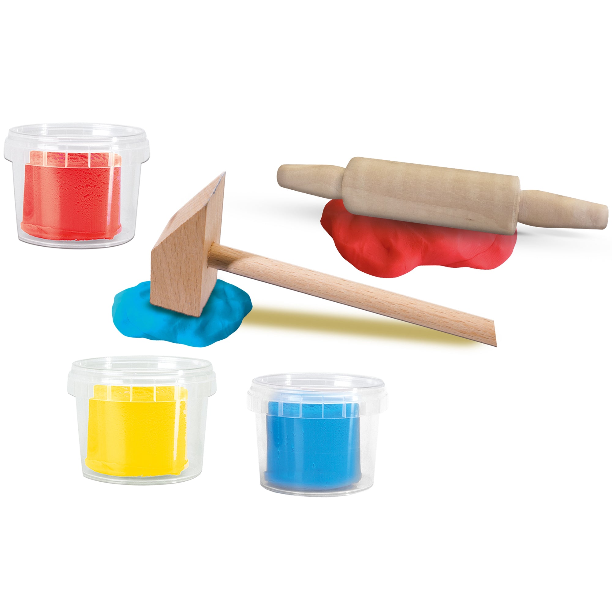 SES Creative My First Dough Set - Red/Blue/Yellow with Wooden Tools - Image 5