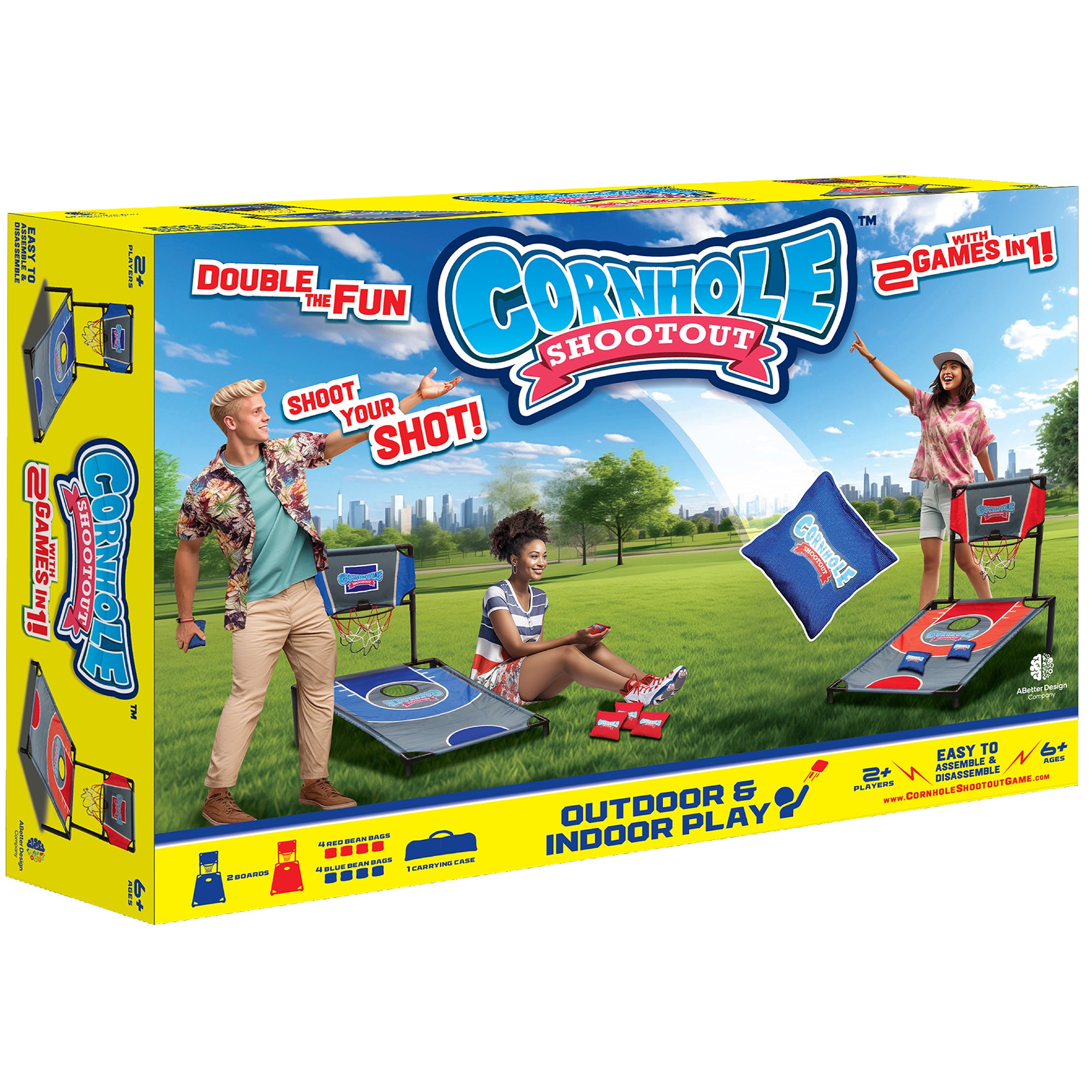 ABetter Design Cornhole Shootout: Basketball & Bean Bag Toss Combo, Ages 6+ - Image 2